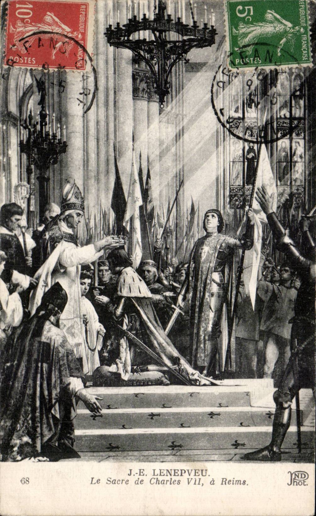 Reims - the Sacring of Charles VII - J E Lenepveu - CPA