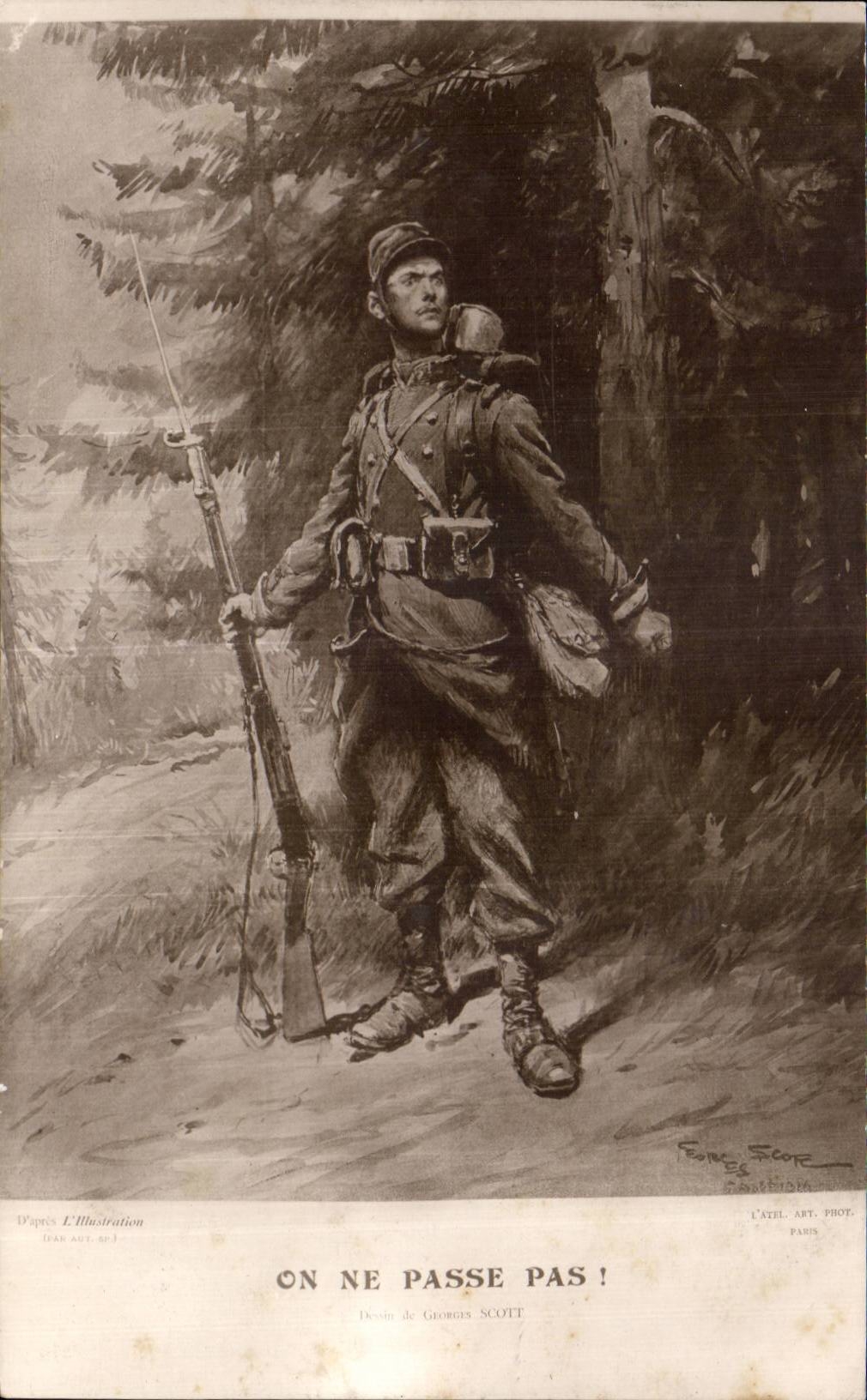 CPA Militaria soldier One does not pass! hairy