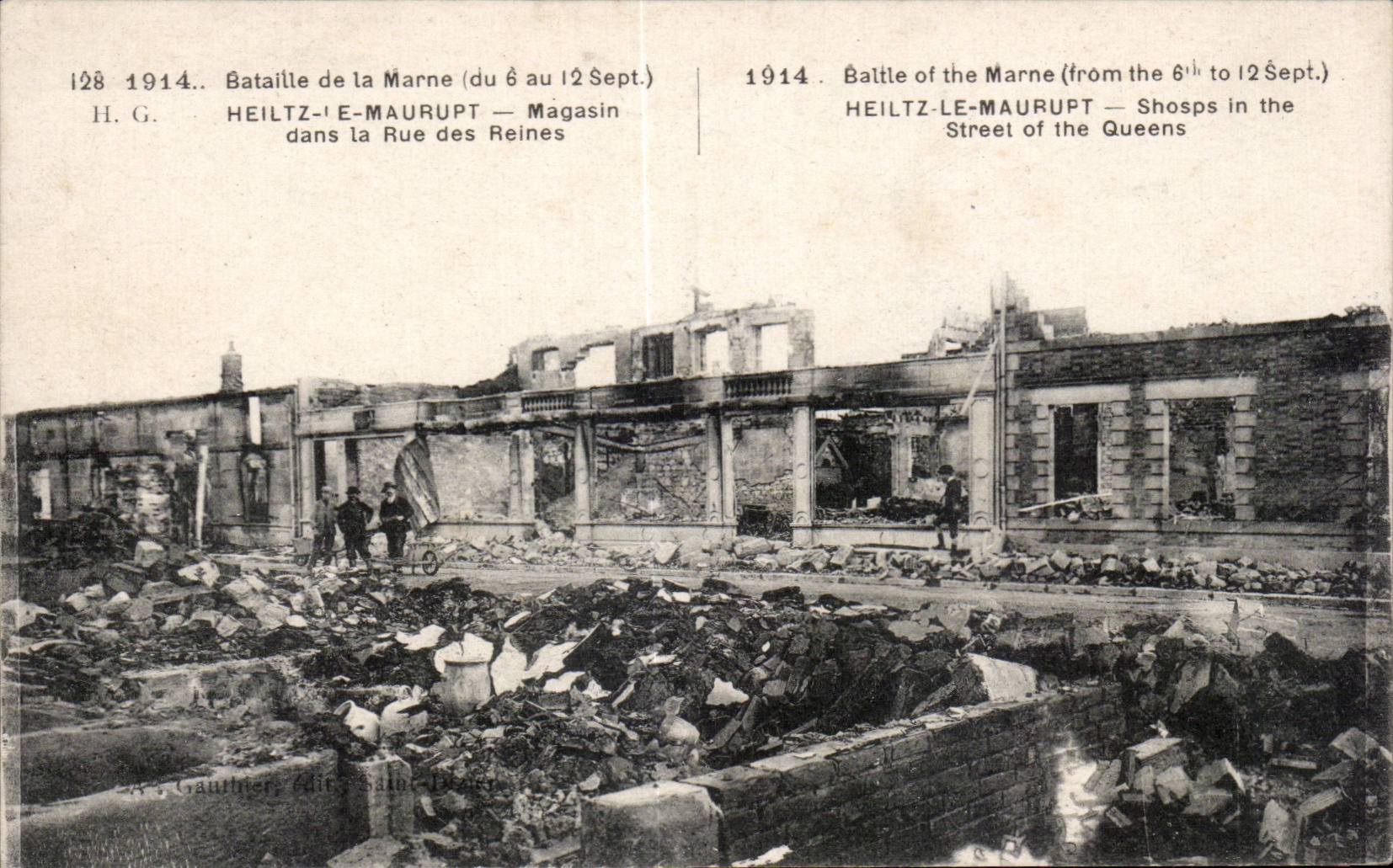 CPA Militaria Heiltz Maurupt Store in the street of the Queens