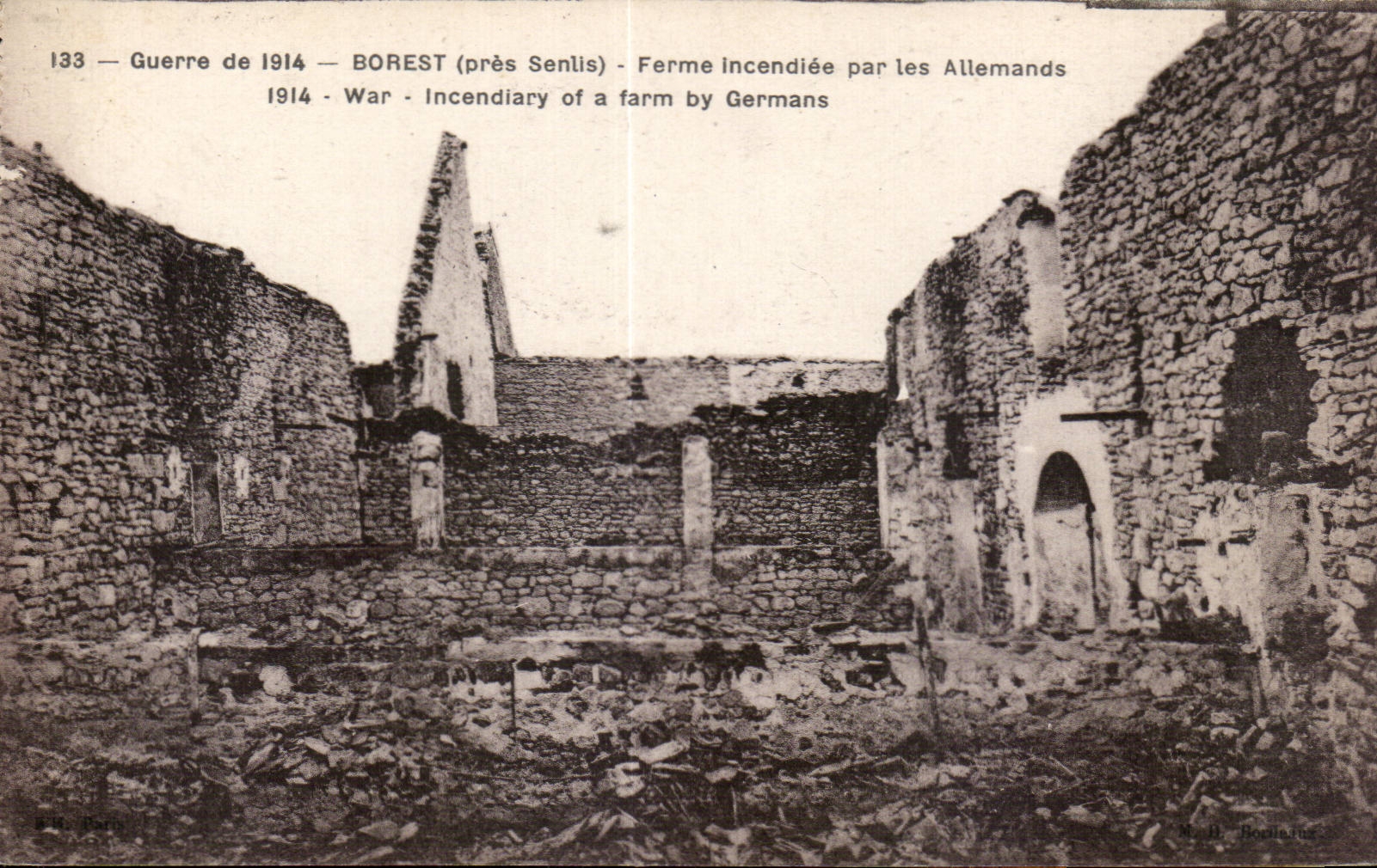 CPA Militaria Borest Closes burnt by the Germans