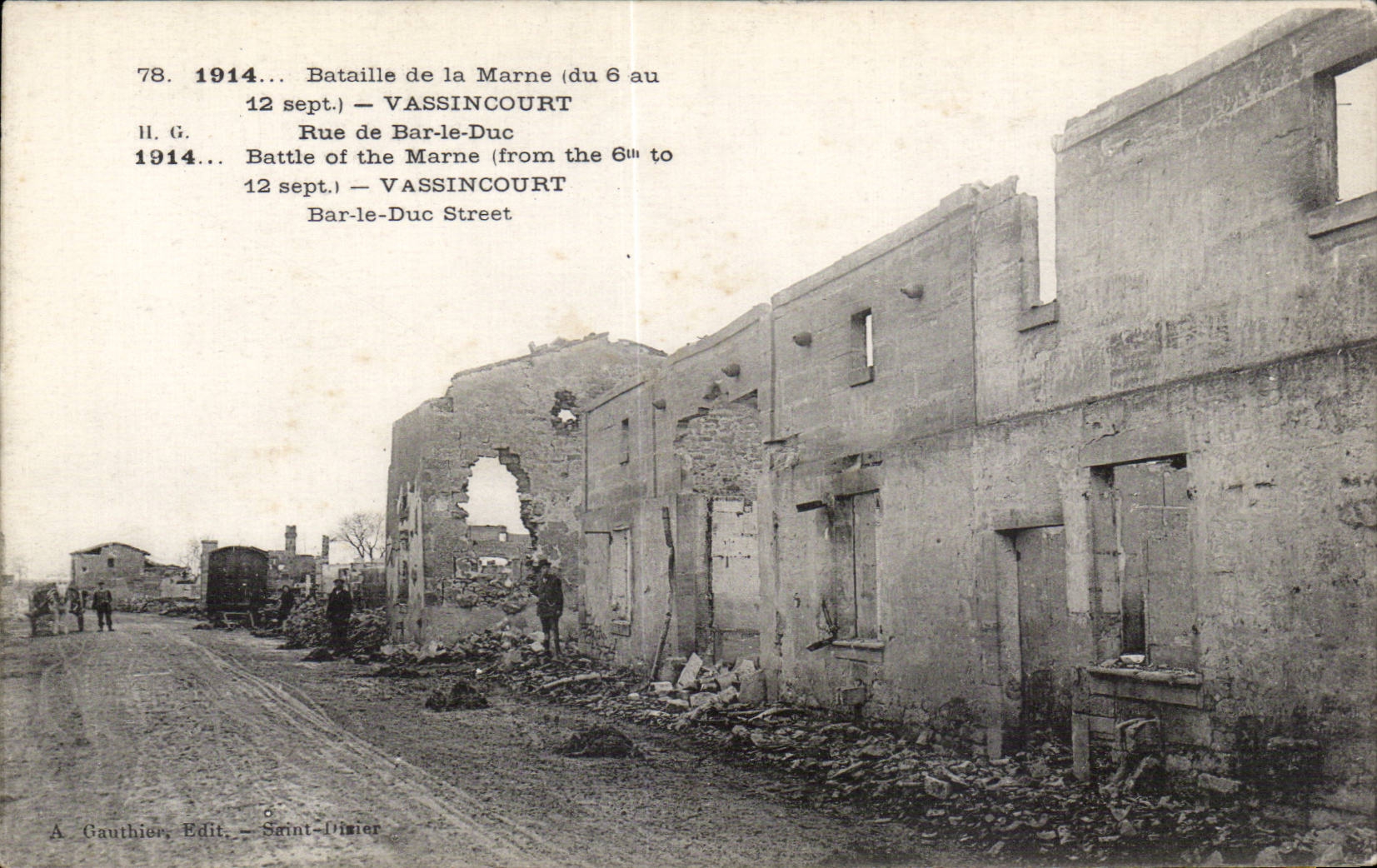 CPA Militaria Battles of the Marne Vassincourt Rue of Bar the Duke