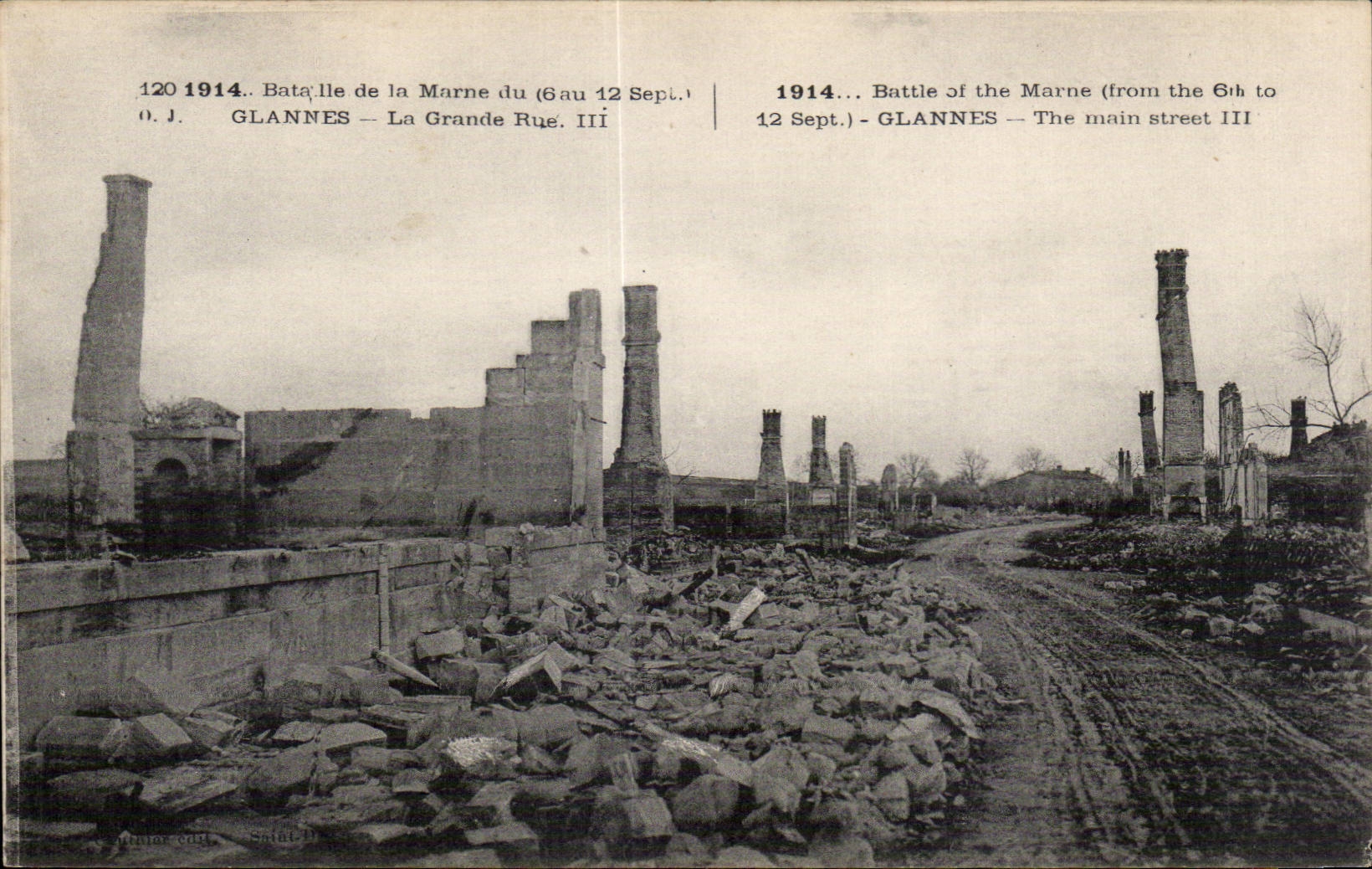 CPA Militaria Glannes main street