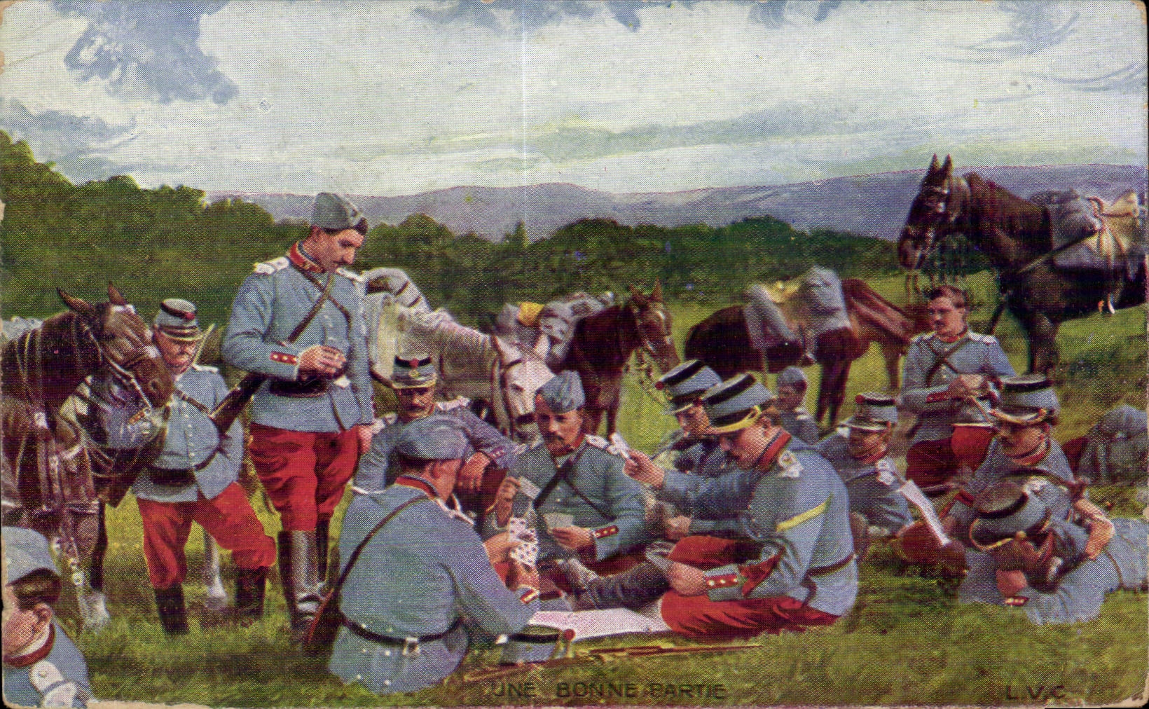 CPA Militaria Une bonne partie Soldats