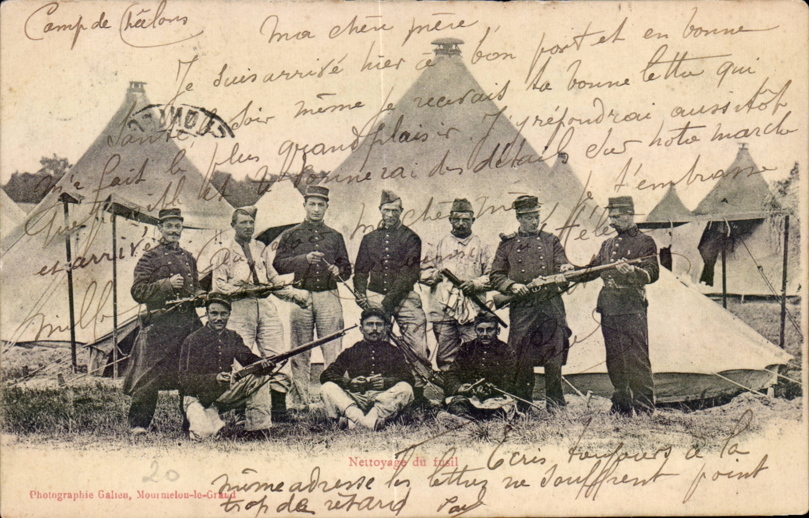 CPA Militaria Nettoryage of rifle