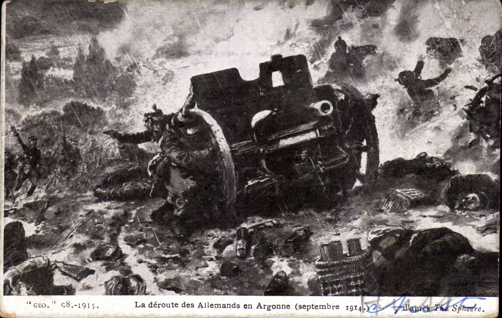 CPA Militaria la deroute des allemands en Argonne (septembre 1914)