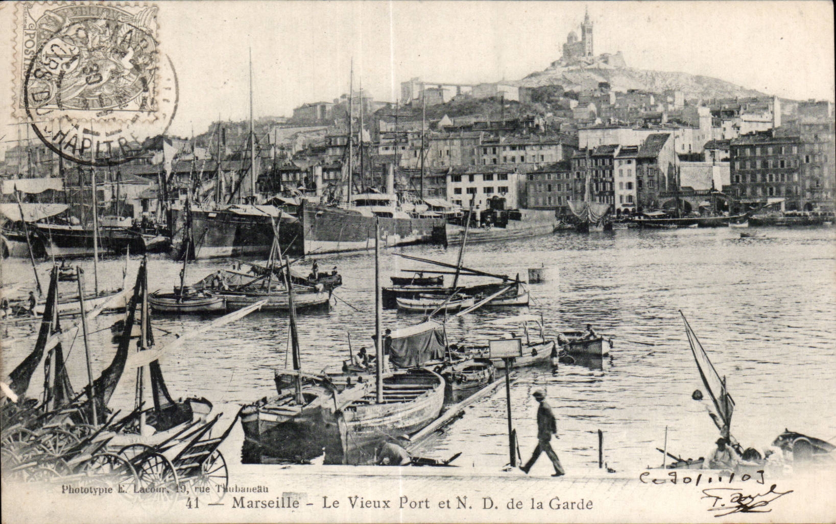 Marseille - Le Vieux Port - Notre Dame de la Garde - CPA 