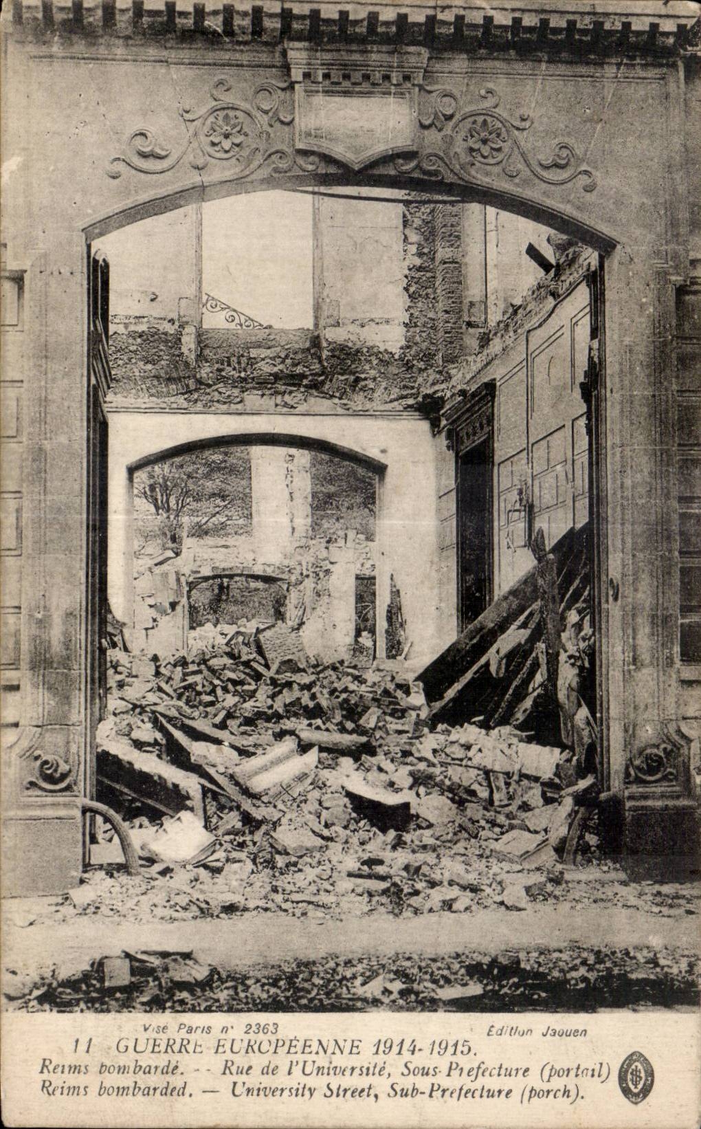 CPA Militaria Reims Street of university Under Prefecture