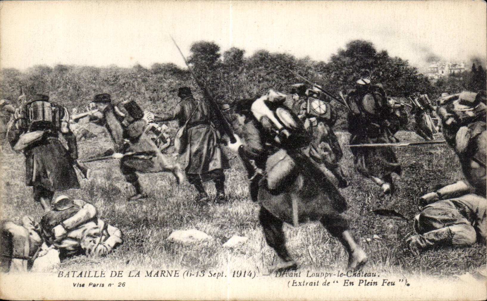 CPA Militaria Battles of the Marne In front of Louppy the castle