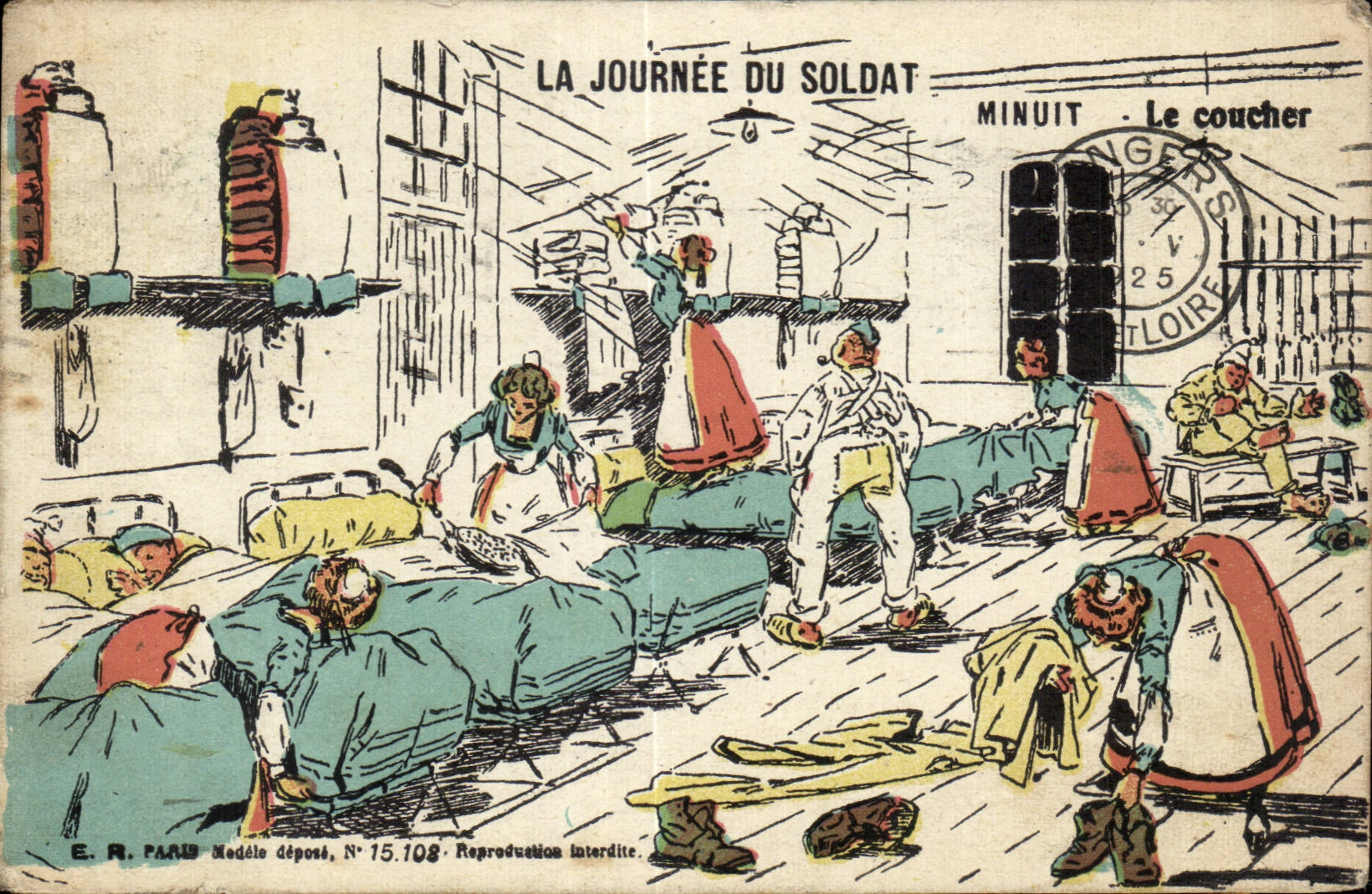 CPA Militaria the day of the soldier Midnight to lay down it