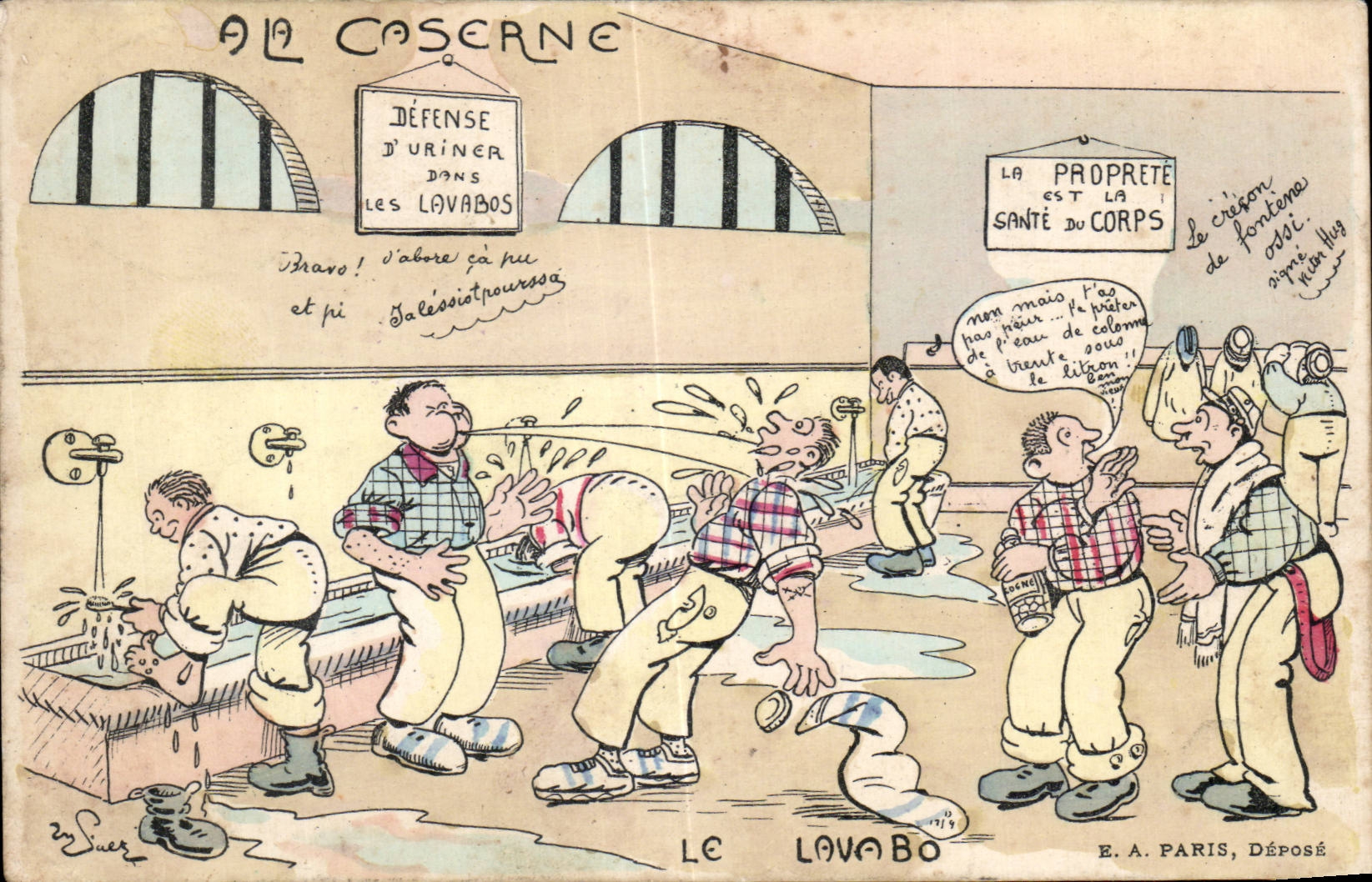 CPA Militaria With the barracks the wash-hand basin