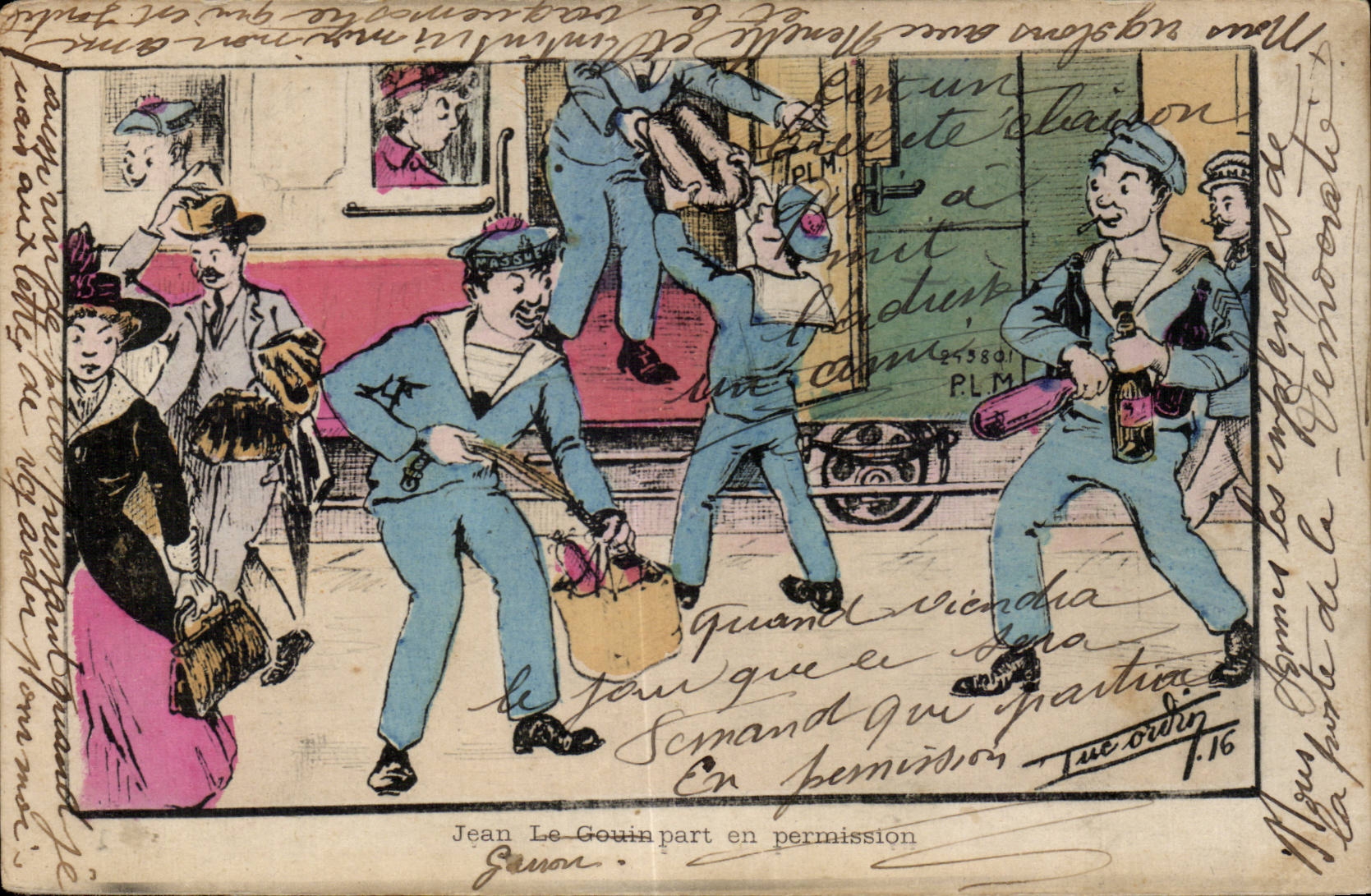 CPA Militaria Jean Gouin in permission