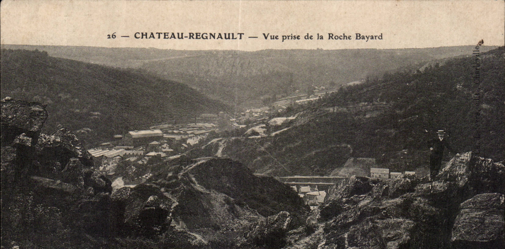Chateau Regnault Bogny - Vue prise de la Roche Bayard - CPA 