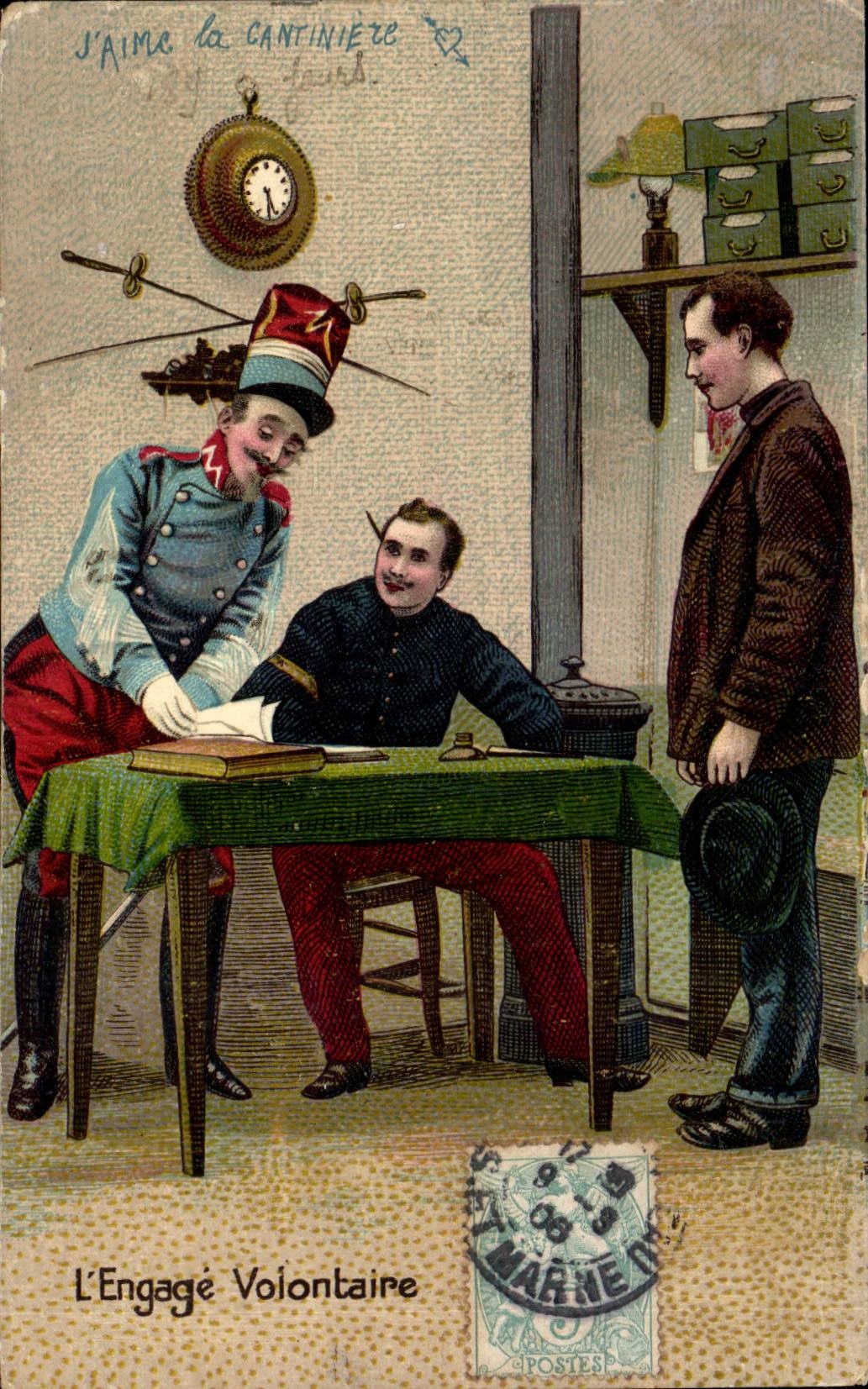 CPA Militaria L engage volontaire 