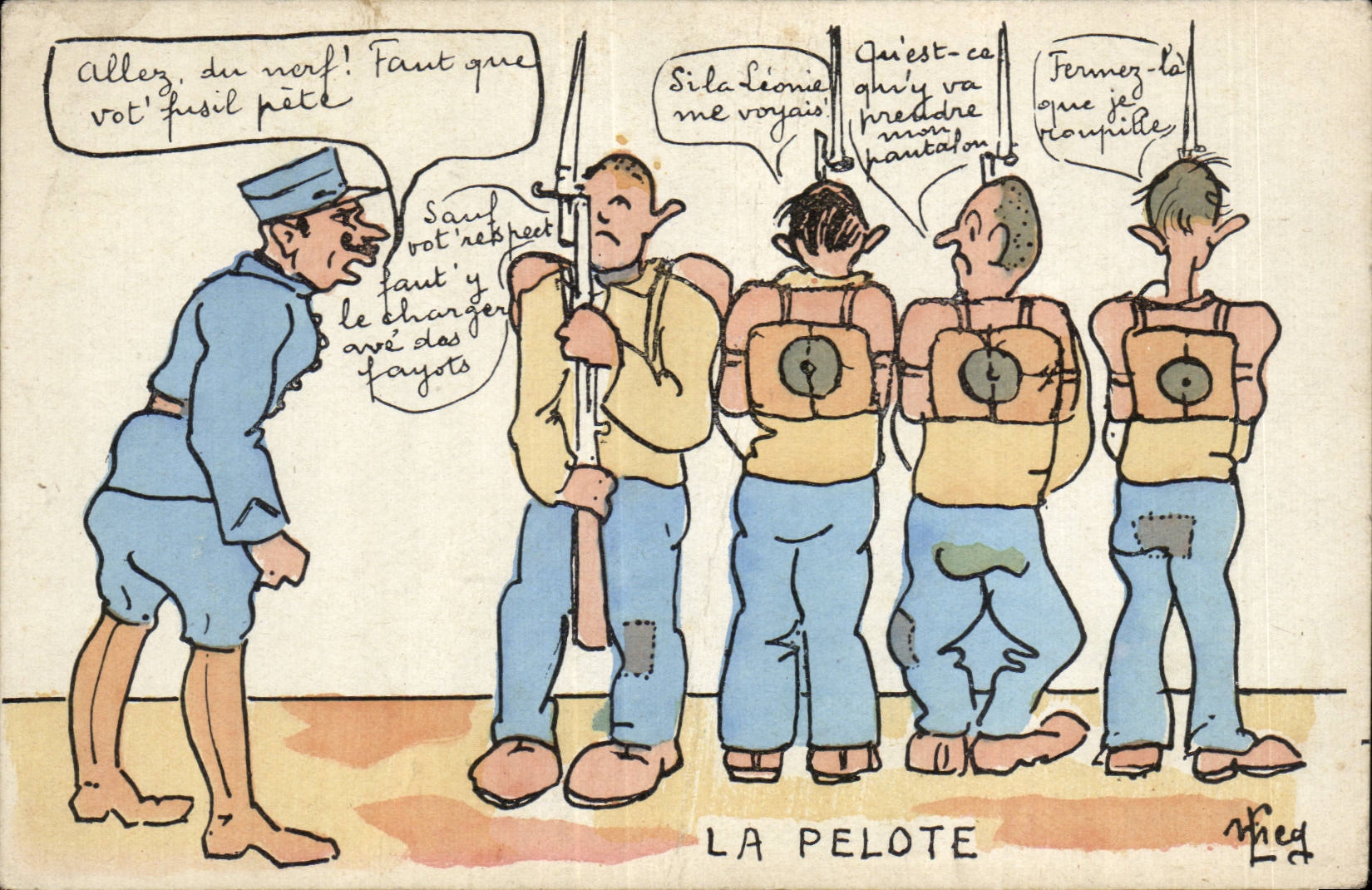 CPA Militaria Humor the ball