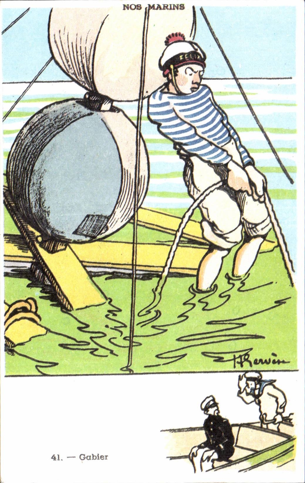 CPA Militaria Humor Gervese Gabier Our sailors