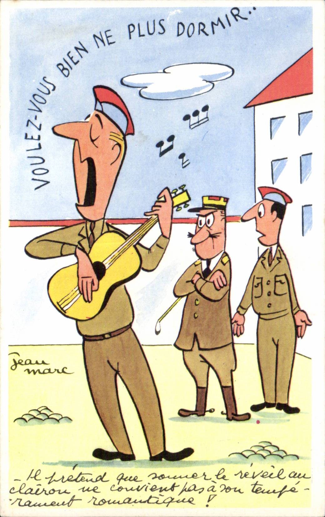 CPSM Militaria Humor Please not sleep itself more well