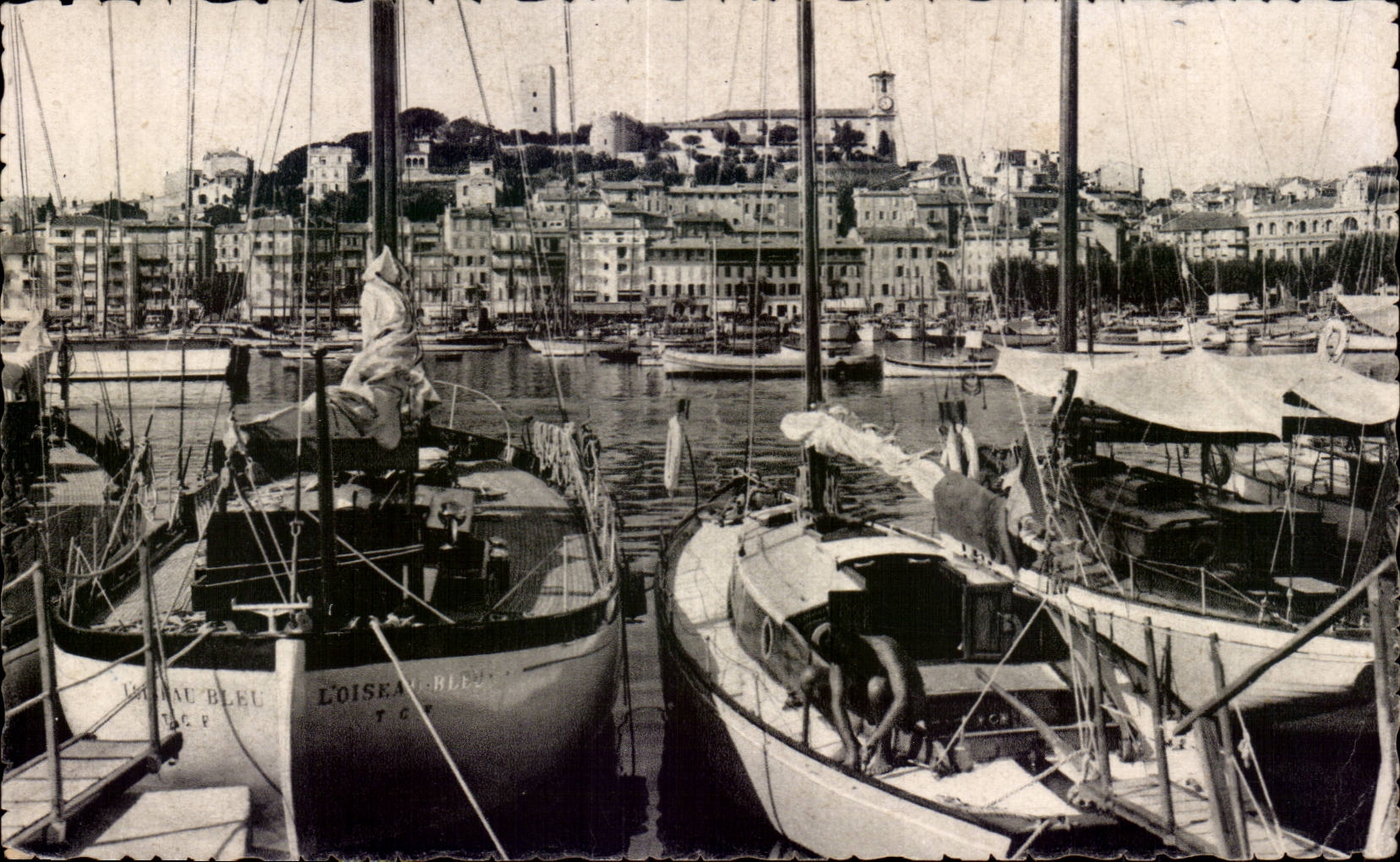 Cannes - the Port and Suquet Boats - CPA
