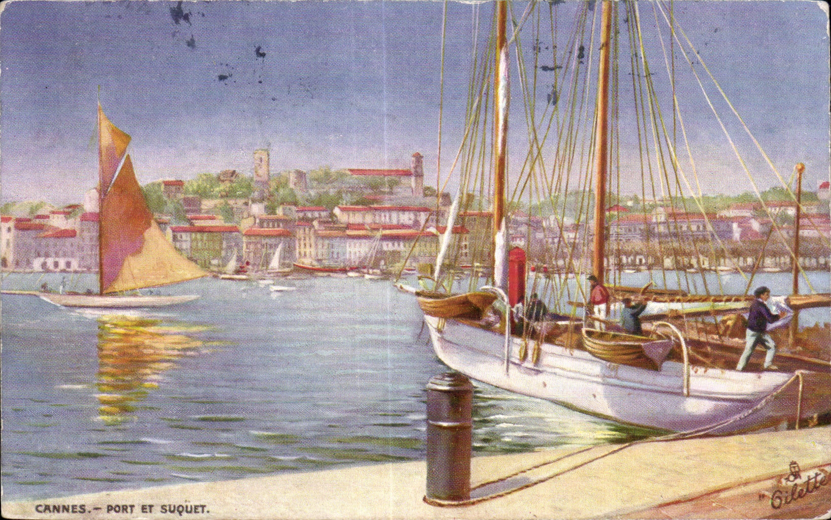 Cannes - Port and Suquet Boats - CPA