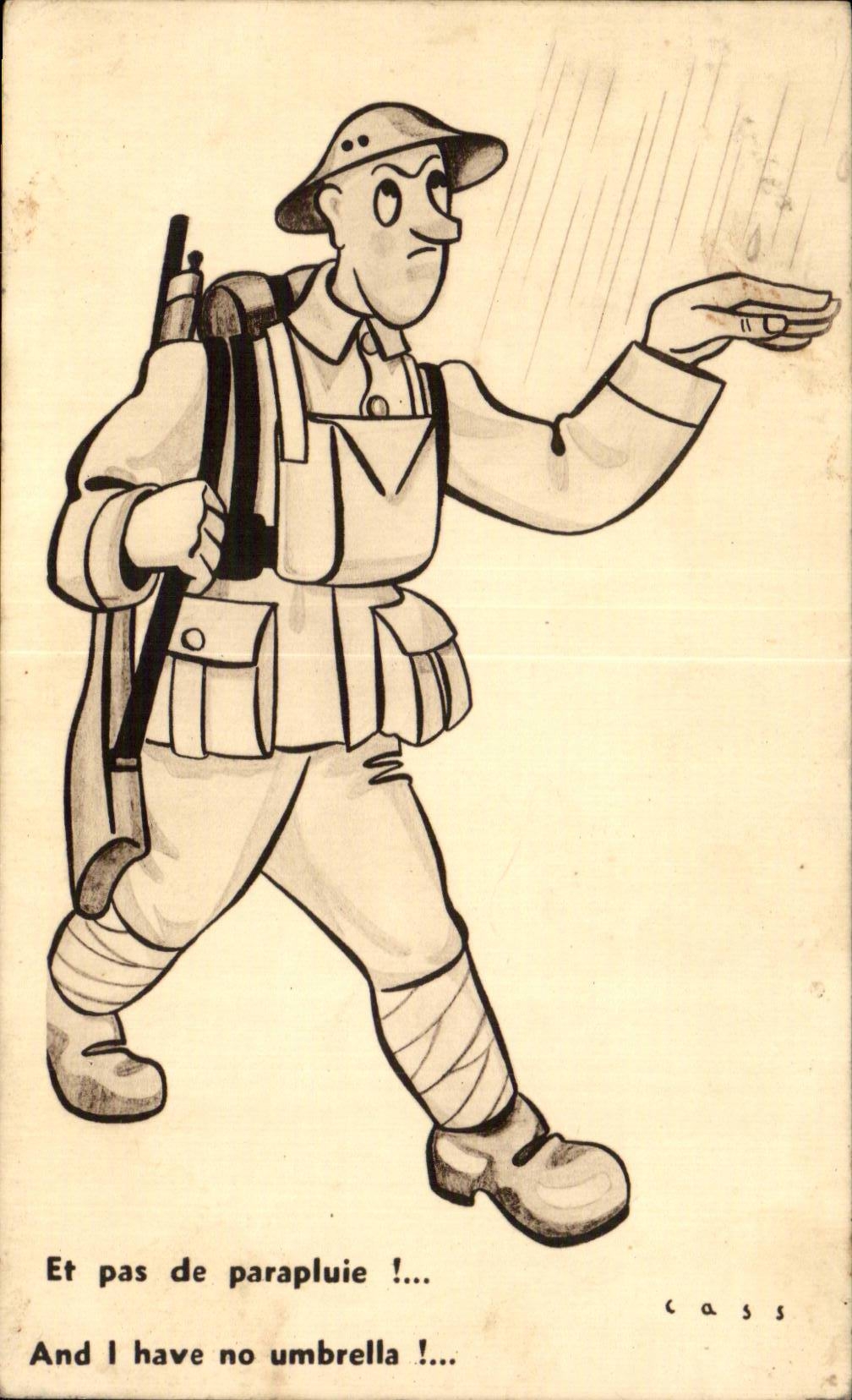 CPA Fantasy Militaria Case And not of umbrella Illustrator