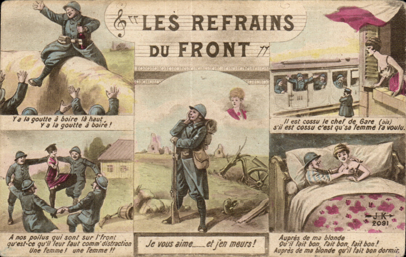 CPA Militaria Fantasy refrains of the face