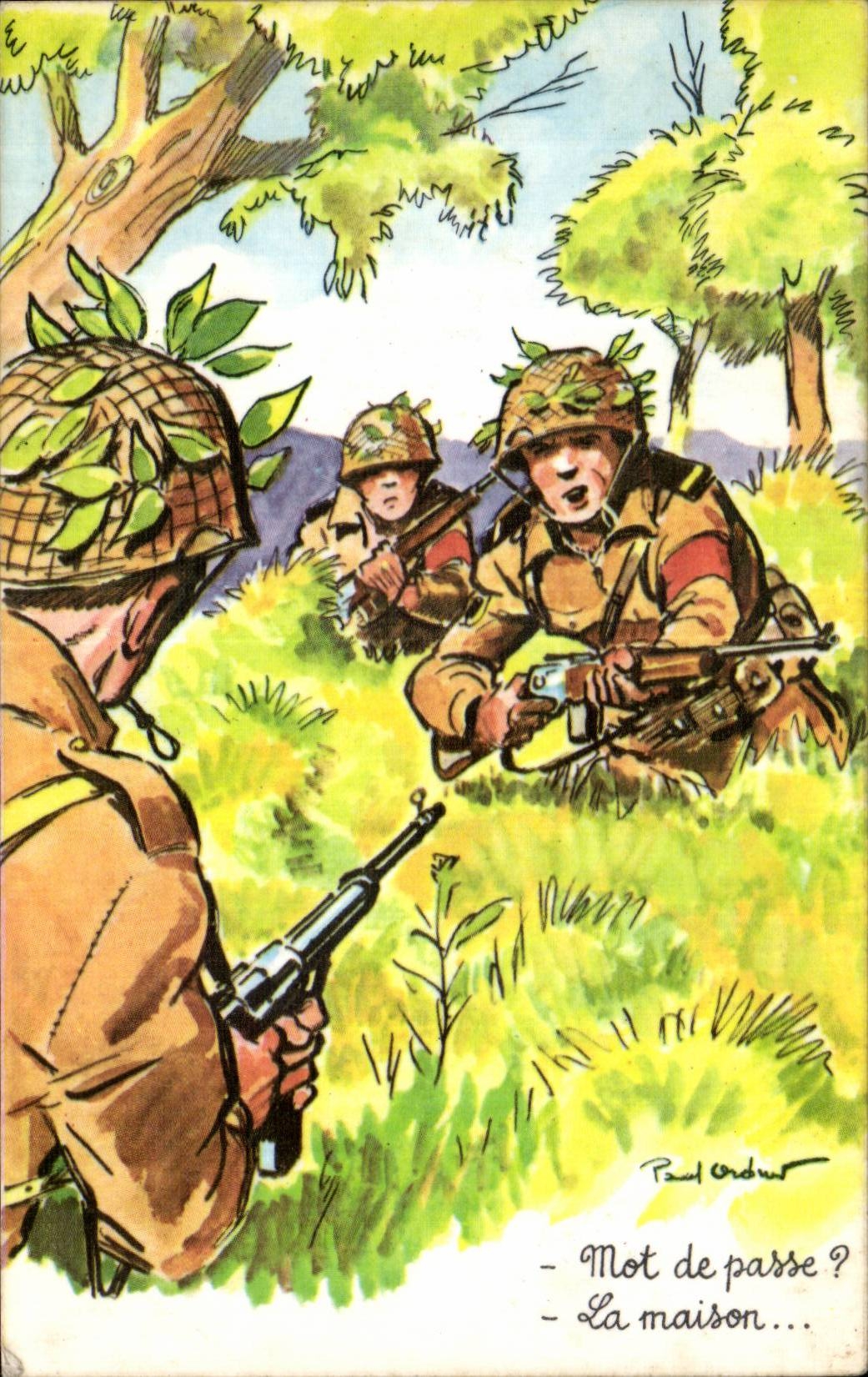 CPA Fantasy Militaria Humor Password the house