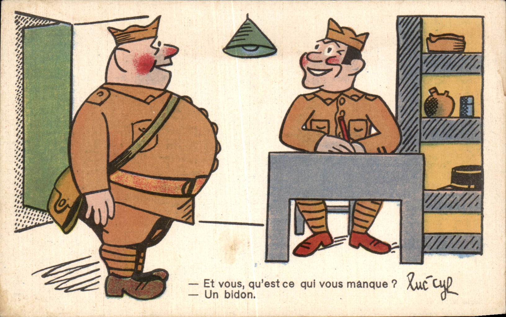 CPA Fantasy Militaria Humor Luc Cyl