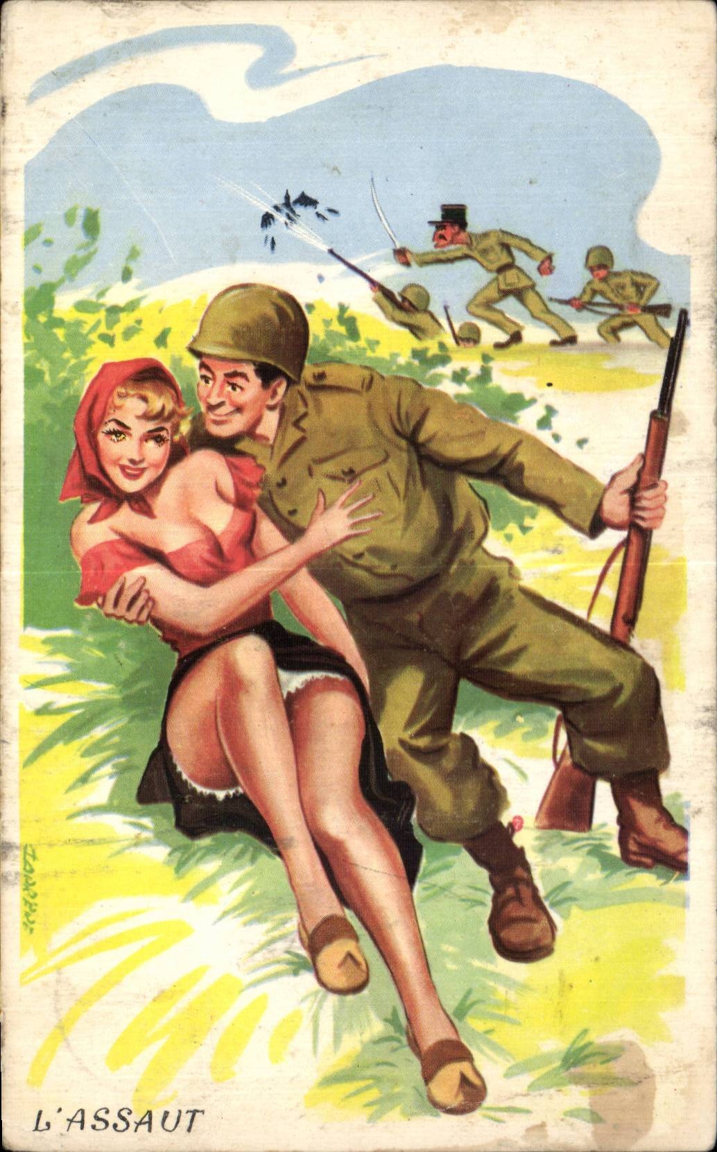 CPA Fantasy Militaria Humor attack