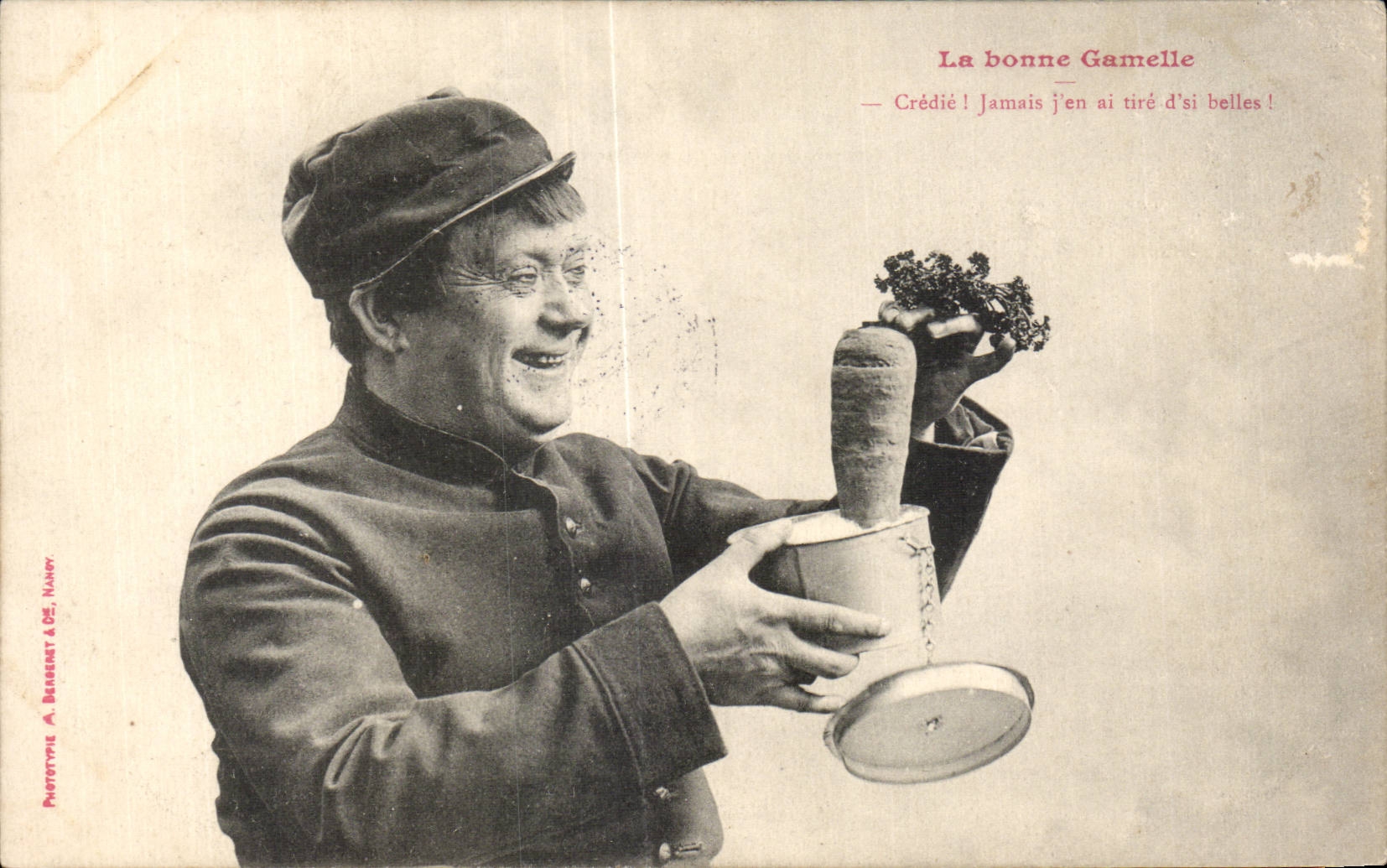 CPA Fantasy Militaria Humor the good Credie mess tin!