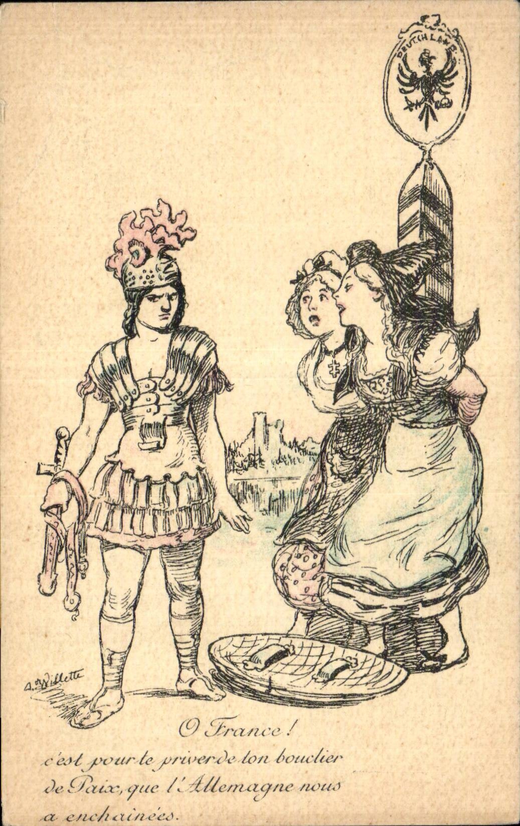 CPA Militaria Fantasy Off Lorraine Alsace France