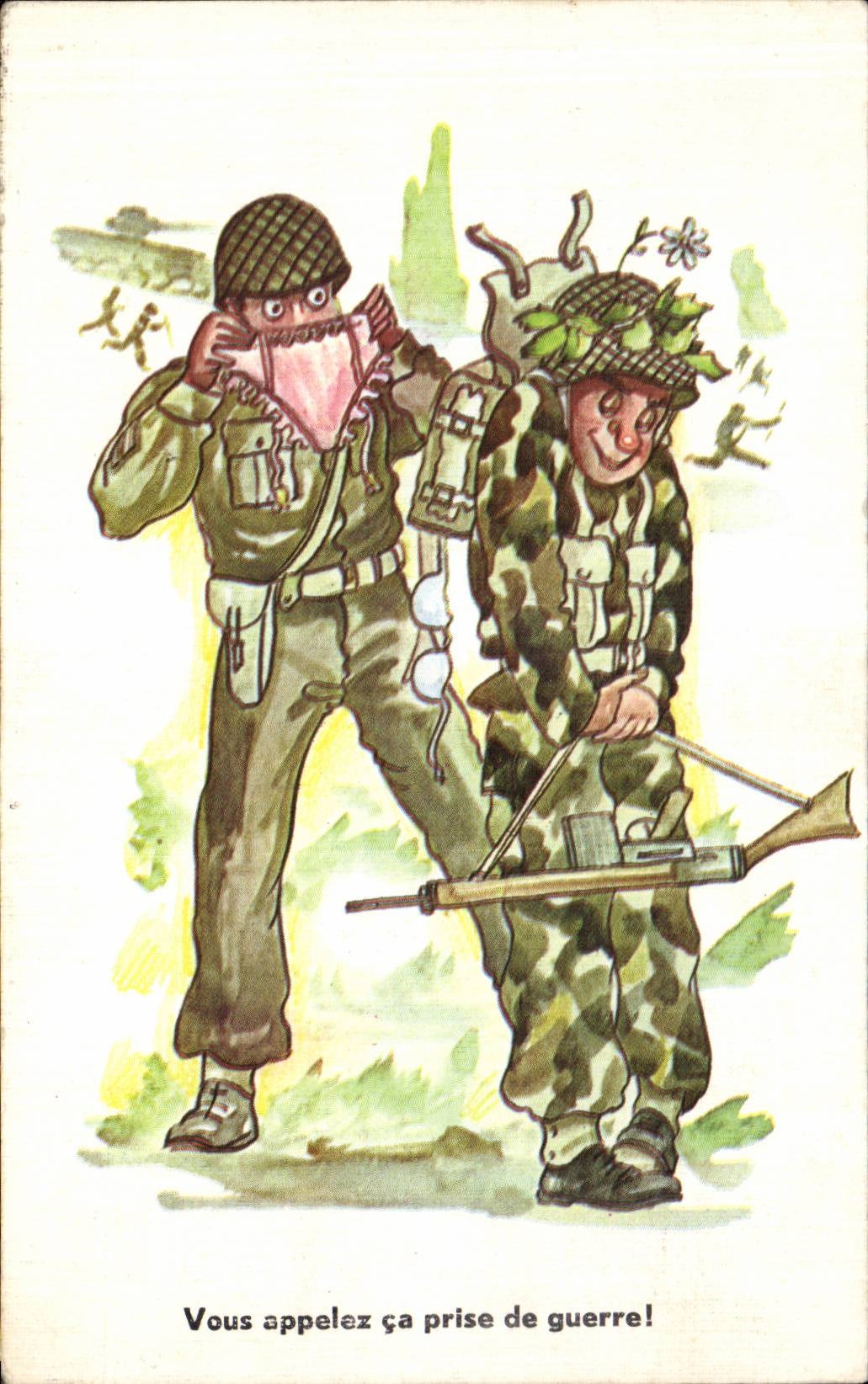 CPA Fantaisie Humor Militaria Breeches You call Ca spoil of war