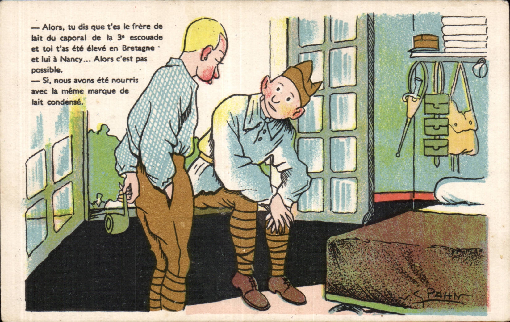 CPA Fantasy Militaria Humor