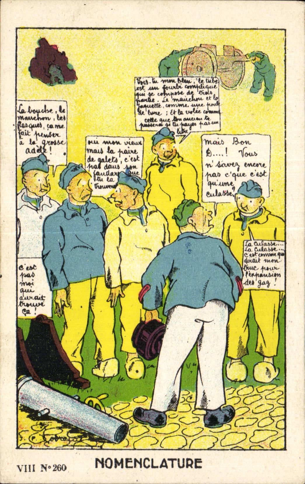 CPA Fantasy Militaria Humor Nomemclature Gun