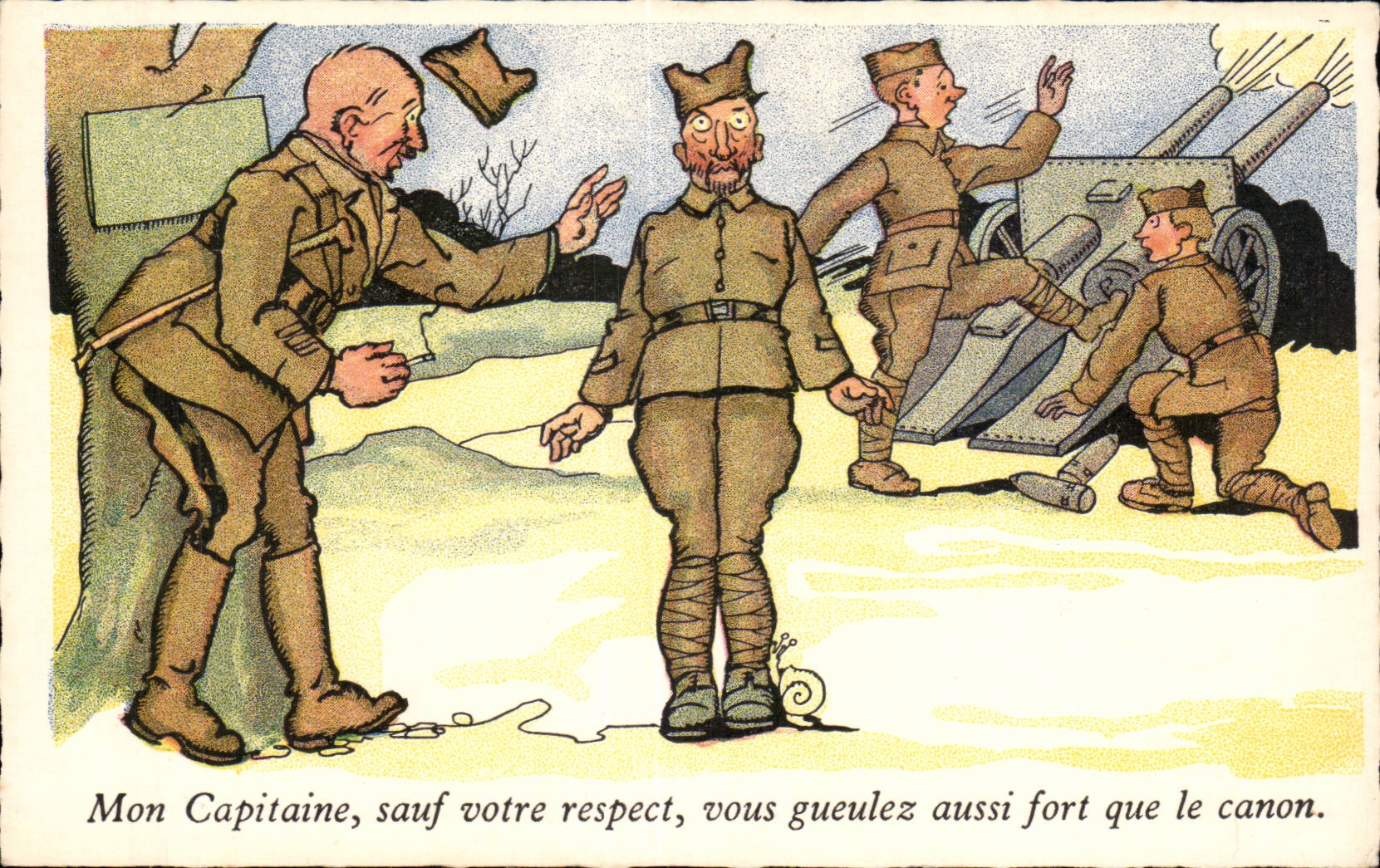 Militaria - Humorous - Humor - My Captain except your respect you gueulez - CPA