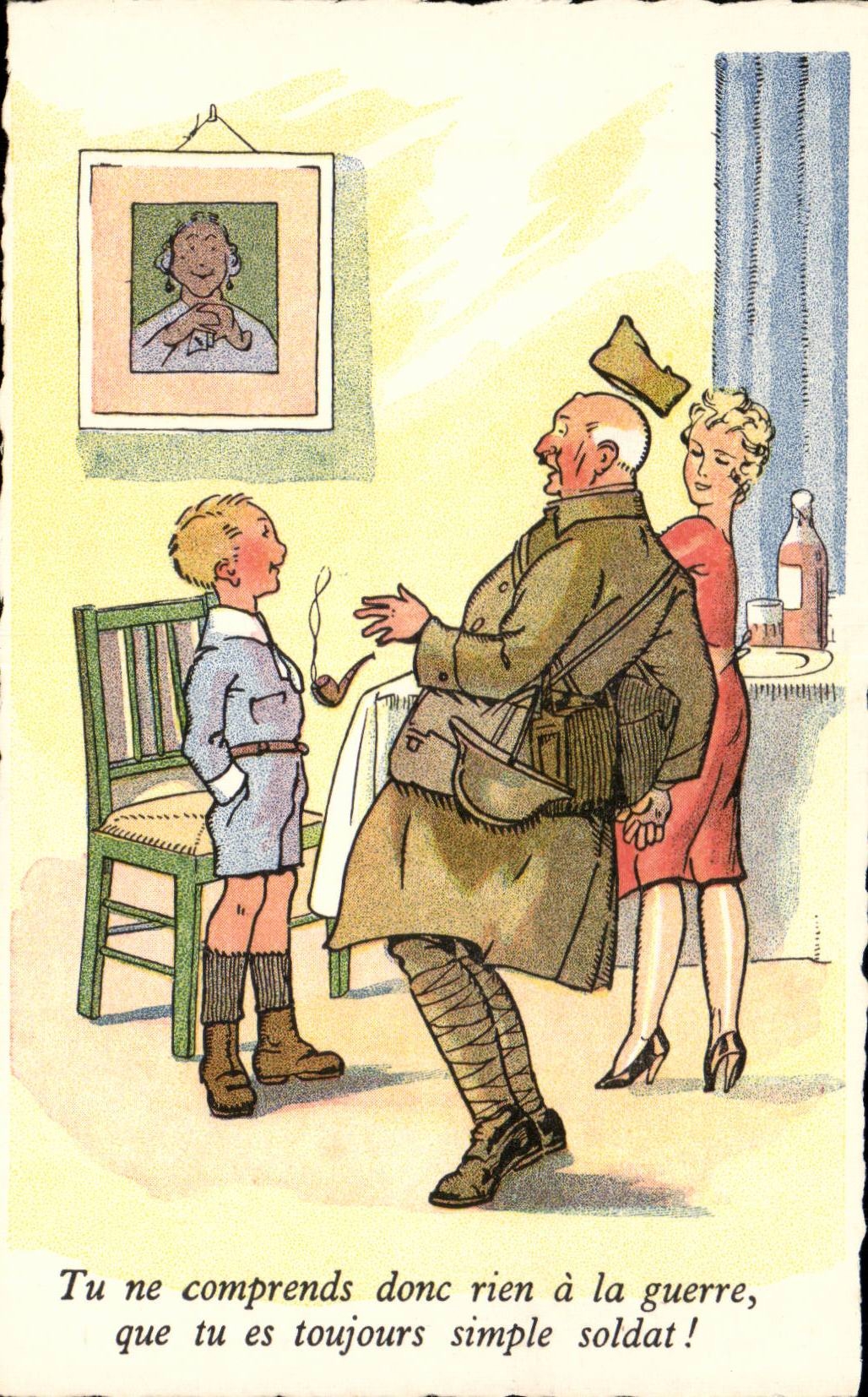 Militaria - Humorous - Humor - You thus do not include/understand anything - CPA