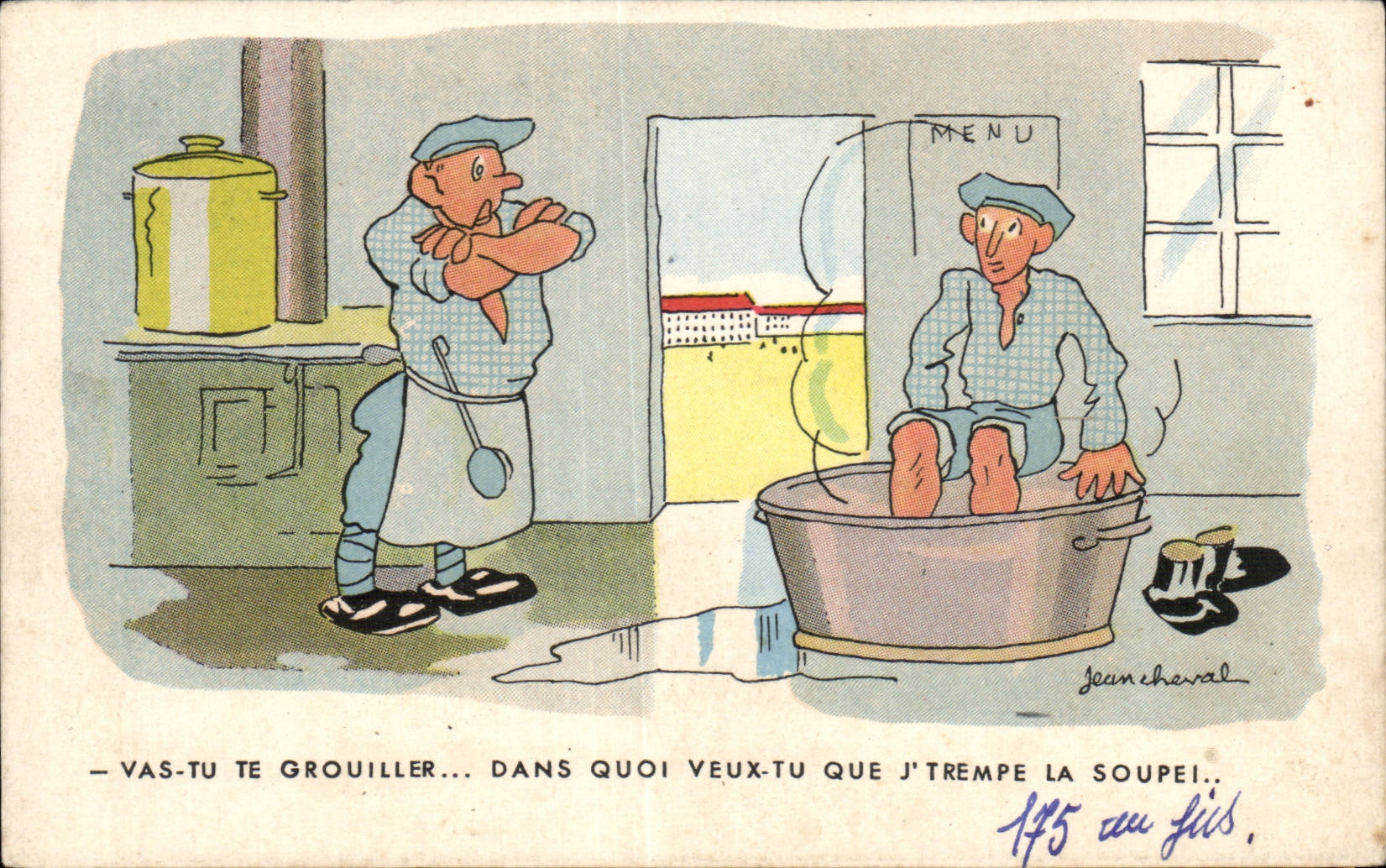 Militaria - Humorous - Humor - Illustration - the Kitchen Jean Horse - CPA