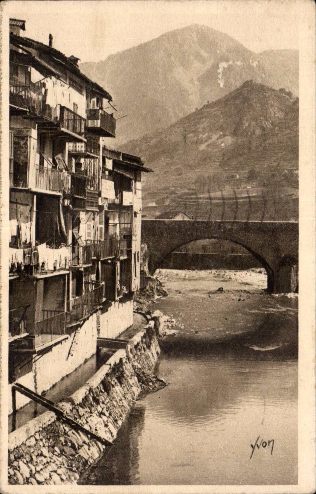 Sospel - Vieilles Maisons sur la Bevera - CPA 
