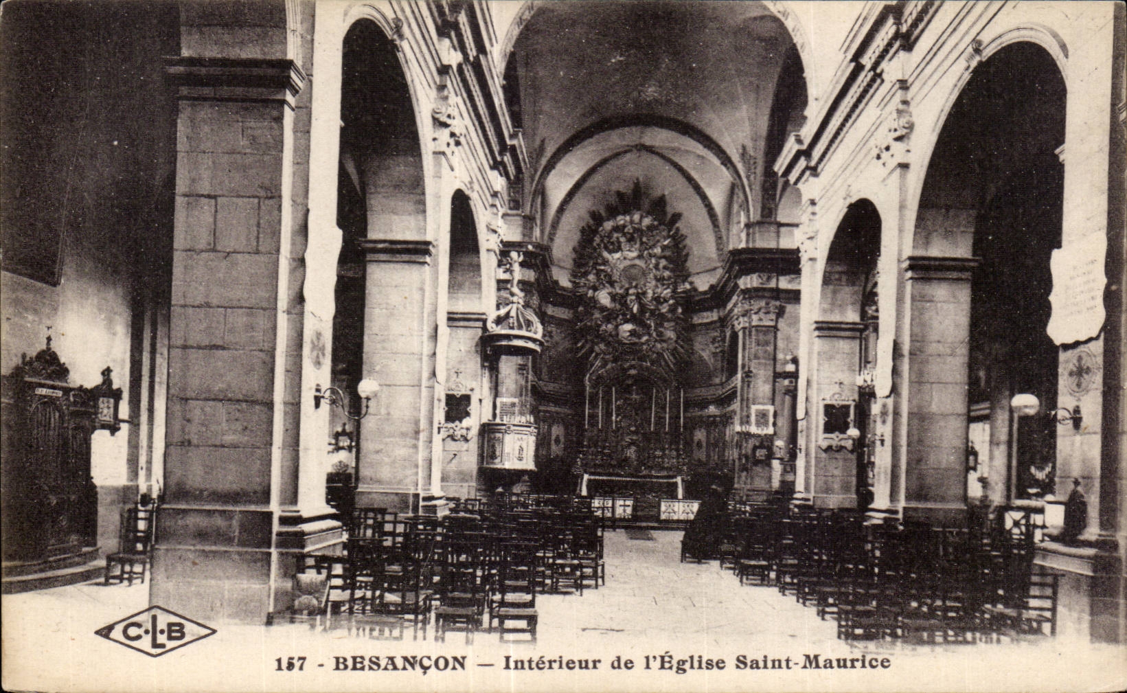 Besancon - Interieur de l Eglise Saint Maurice - CPA