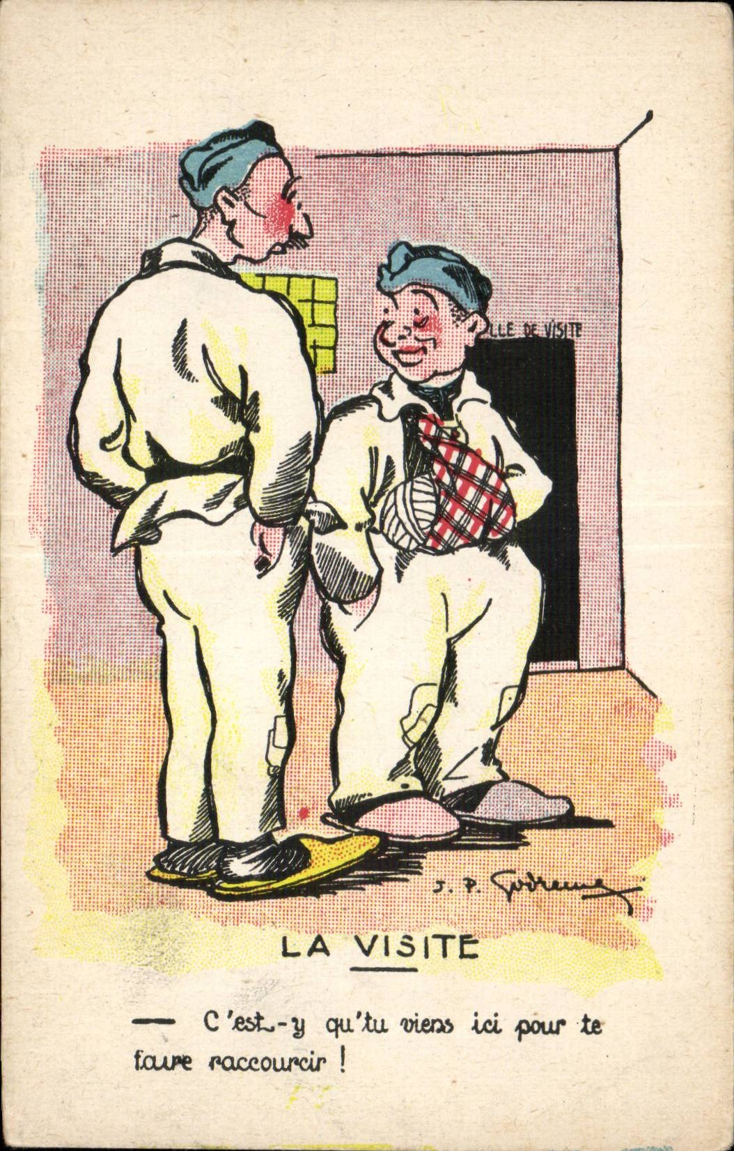 Militaria - Humor - Humorous - Illustration - the Visit - CPA