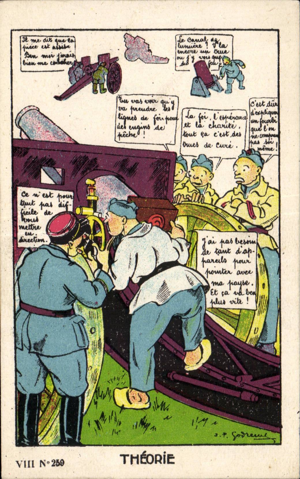 Militaria - Humor - Humorous - Illustration Canon Theory - CPA
