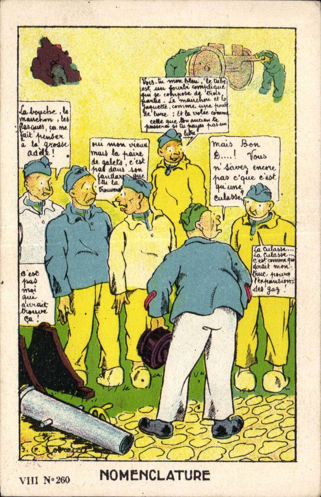 Militaria - Humor - Humorous - Illustration - Canon Nomenclature - CPA