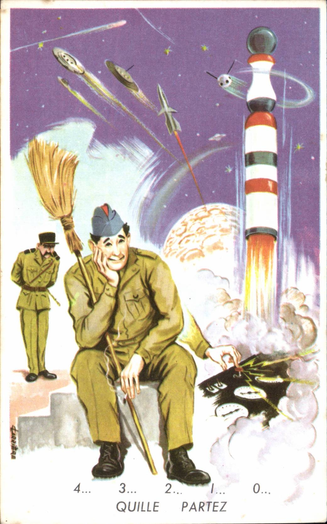Militaria - Humor - Humorous - Illustration Rocket Rocket - CPA