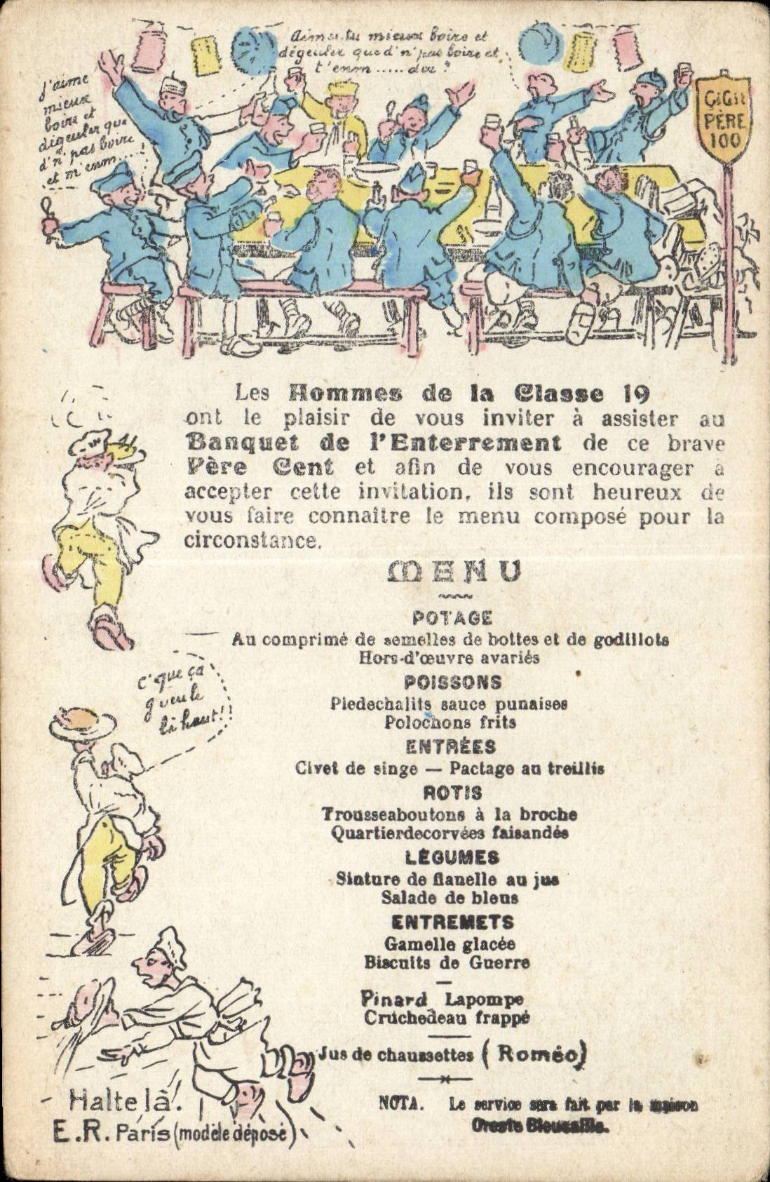 Militaria - Humor - Humorous - Illustration men of class 19 - CPA