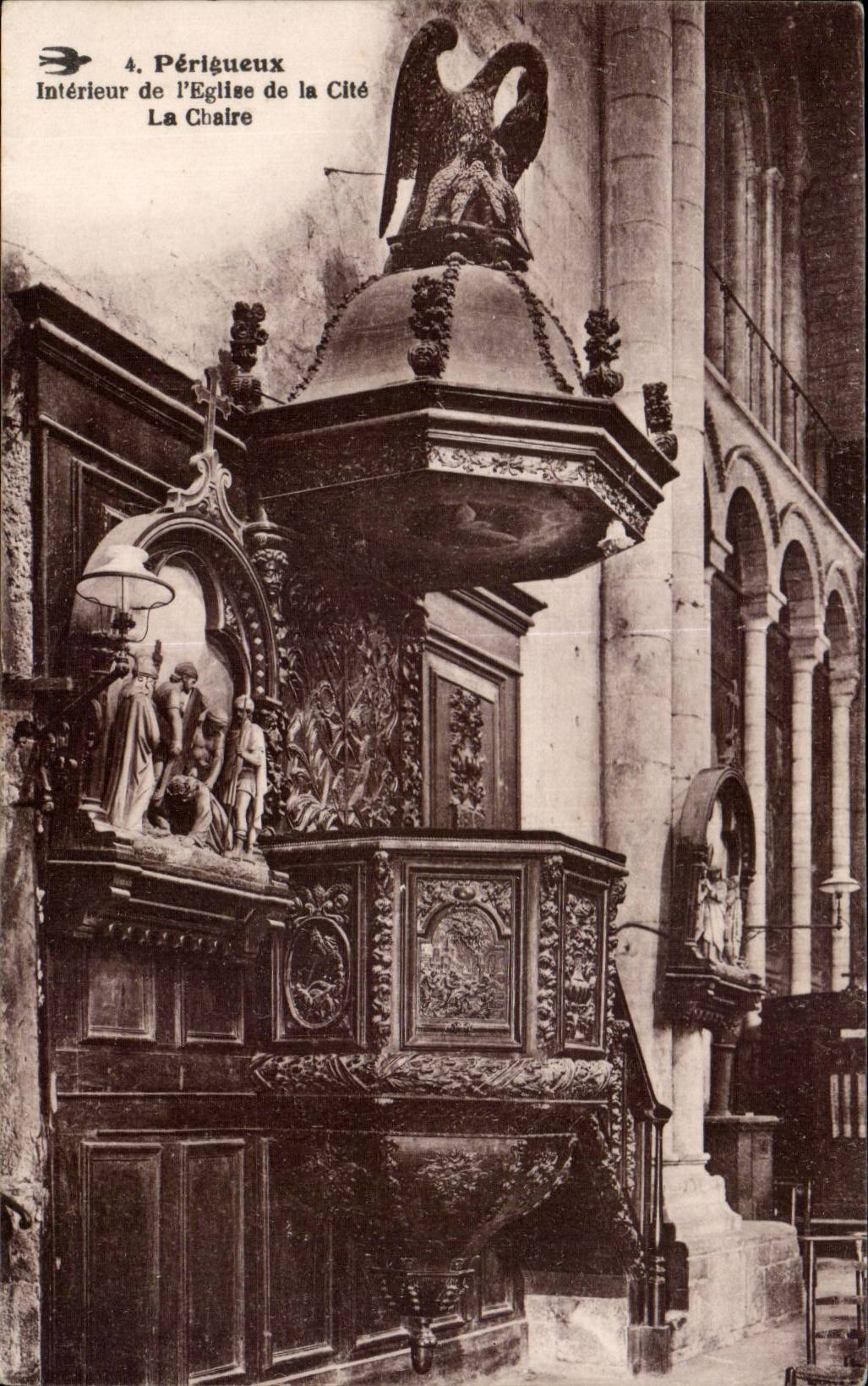 Perigueux - Interieur de l Eglise de la Cite - La Chaire - CPA