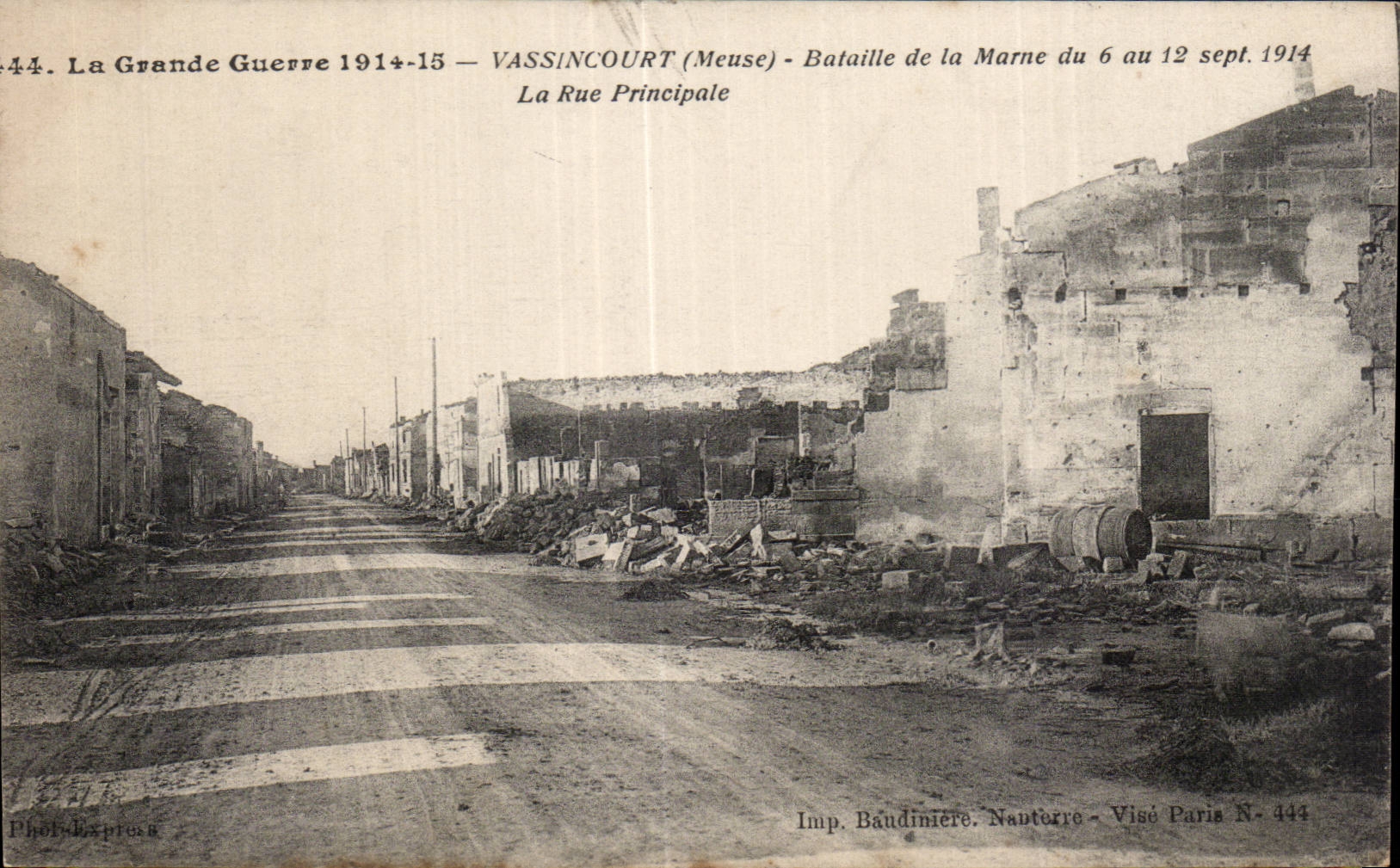 CPA Militaria the Great War 18914 Vassincourt Battles of the Marne the main street