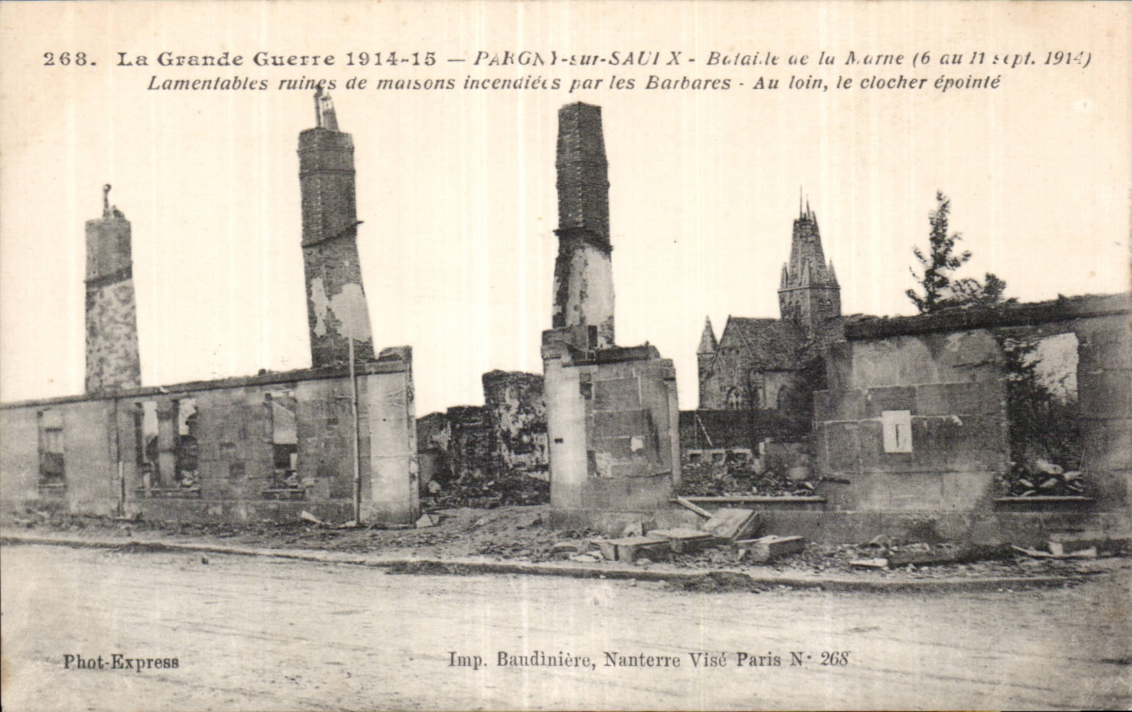 CPA Militaria the Great War 1914 Battles of the Pargny Marne on Saux