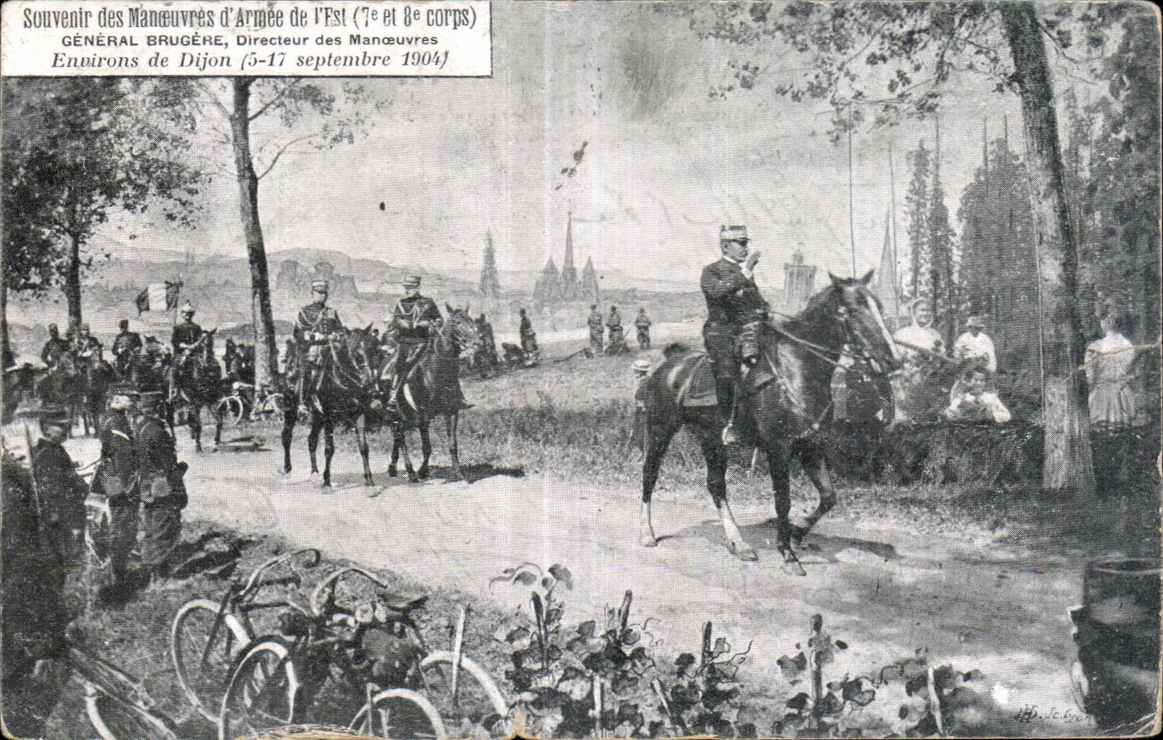 CPA Militaria Souvenir of the operations armed with Is General Brugere Environs of Dijon