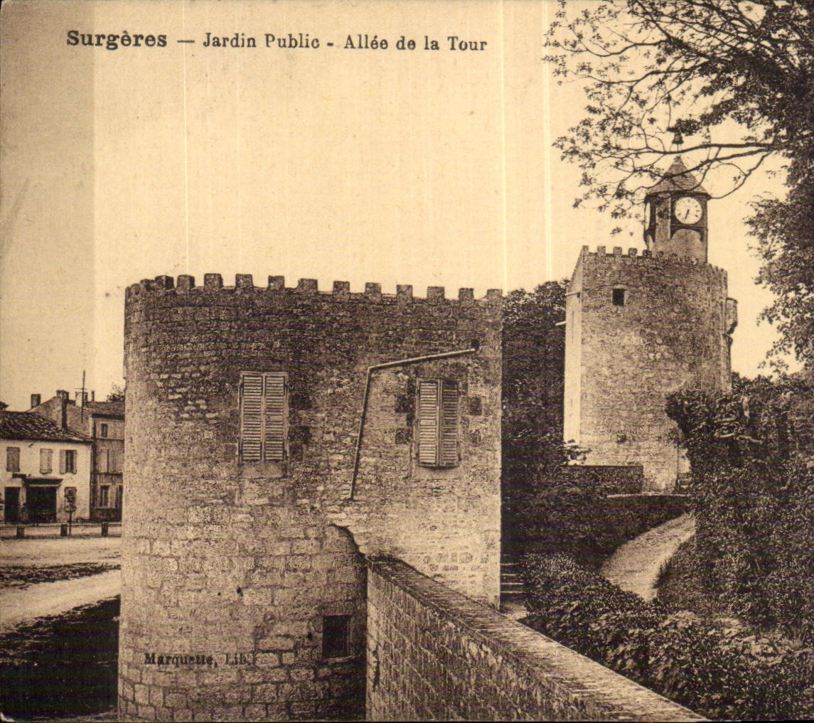 Surgeres - the Park - Allee of the Tower - CPA