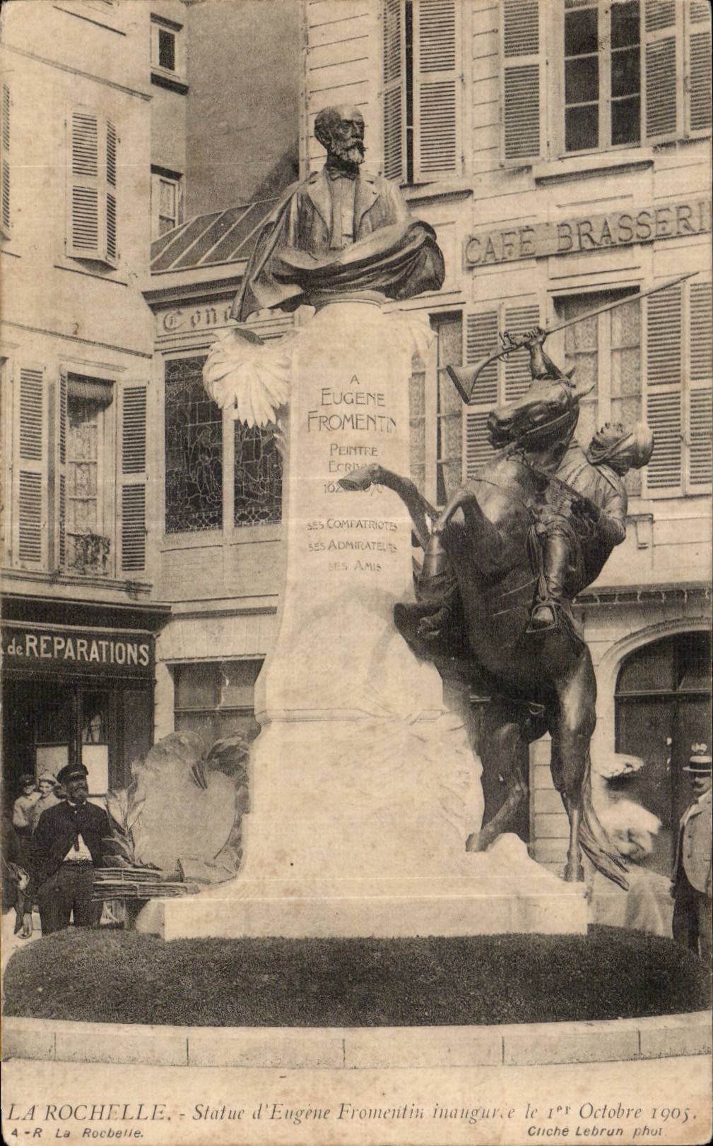 Royan - Statue - Reperations - Cafe Brasserie Eugene Fromentin - CPA