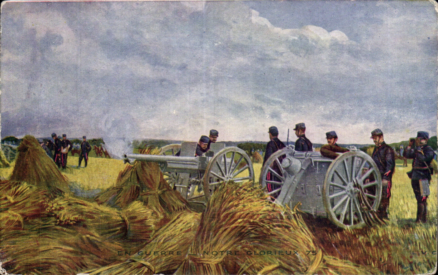 CPA Militaria En guerre Notre glorieux 75 Canon