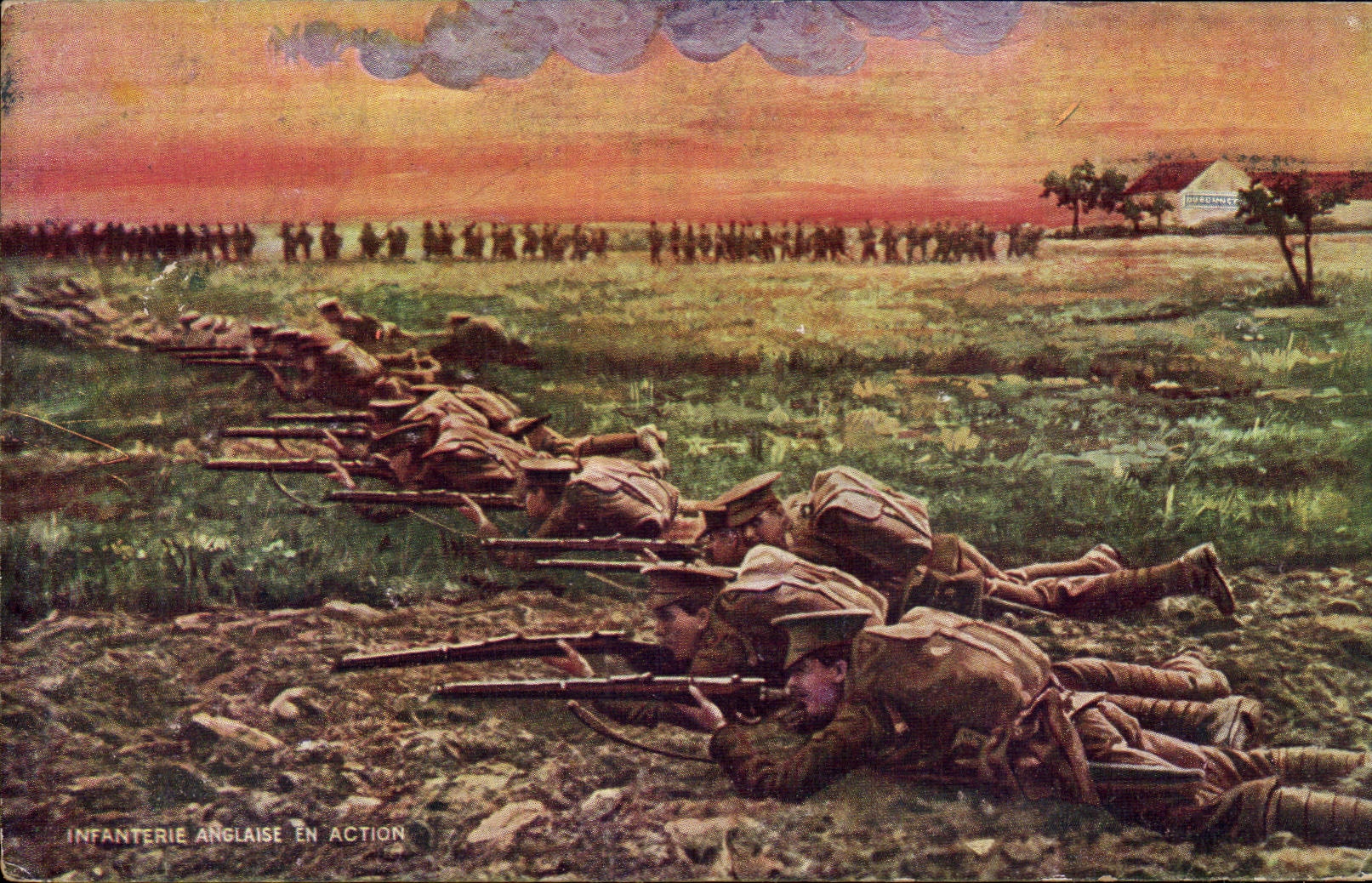 CPA Militaria Infanterie anglaise en action